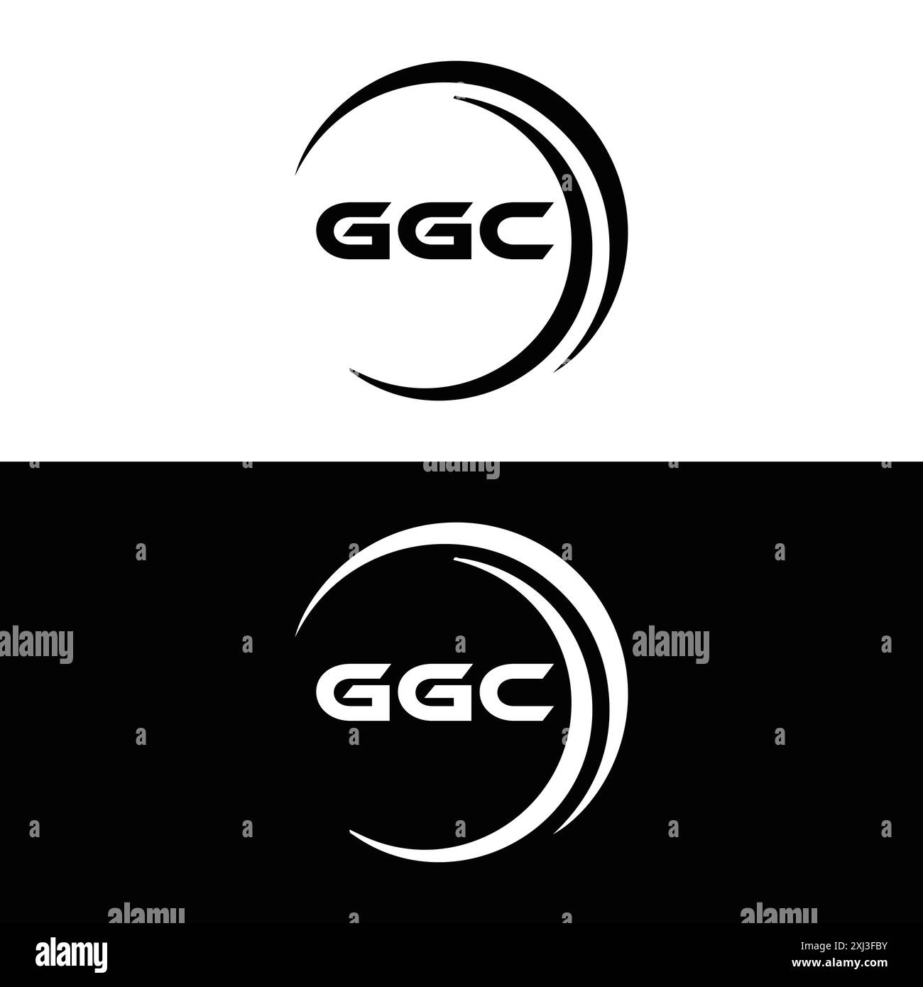 GGC-Logo. AUSFÜHRUNG G C. Weißer GGC-Buchstabe. GGC, G G C-Letter-Logo. Logodesign mit G C-Buchstaben in GOLD, GOLDENES LOGO, DREI, Stil. Letter-Logo-Set Stock Vektor