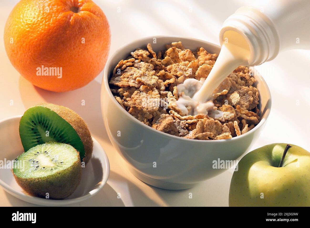 Gesundes, ballaststoffreiches Frühstück Stockfoto