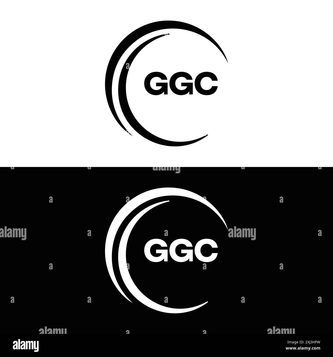 GGC-Logo. AUSFÜHRUNG G C. Weißer GGC-Buchstabe. GGC, G G C-Letter-Logo. Logodesign mit G C-Buchstaben in GOLD, GOLDENES LOGO, DREI, Stil. Letter-Logo-Set Stock Vektor