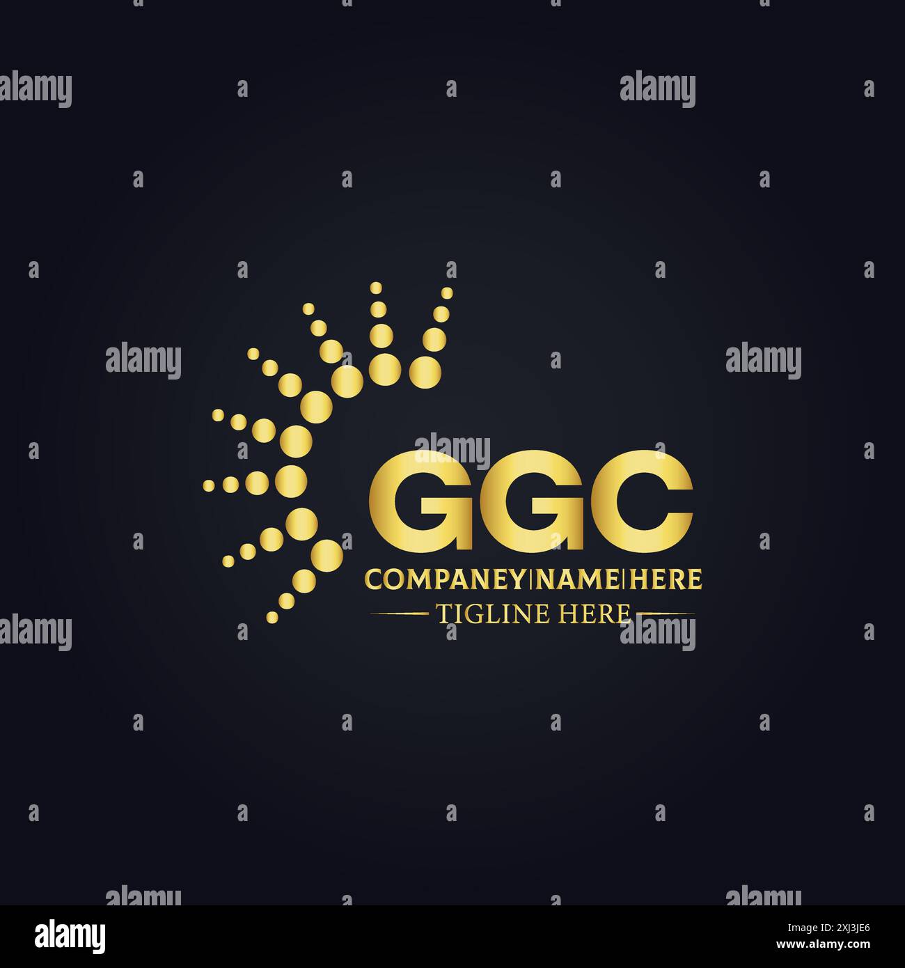 GGC-Logo. AUSFÜHRUNG G C. Weißer GGC-Buchstabe. GGC, G G C-Letter-Logo. Logodesign mit G C-Buchstaben in GOLD, GOLDENES LOGO, DREI, Stil. Letter-Logo-Set Stock Vektor