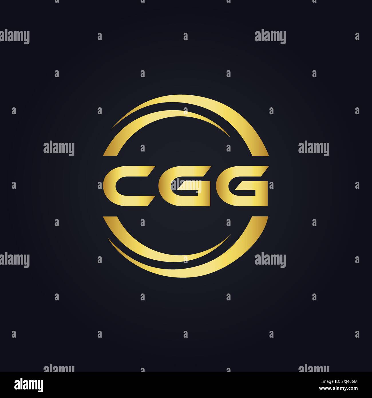 CGG-Logo. C G G-AUSFÜHRUNG. Weißer CGG-Buchstabe. CGG-, C G G-Letter-Logodesign. Logodesign mit dem Buchstaben C G in GOLD, GOLDENES LOGO, DREI, Stil. Letter-Logo-Set Stock Vektor