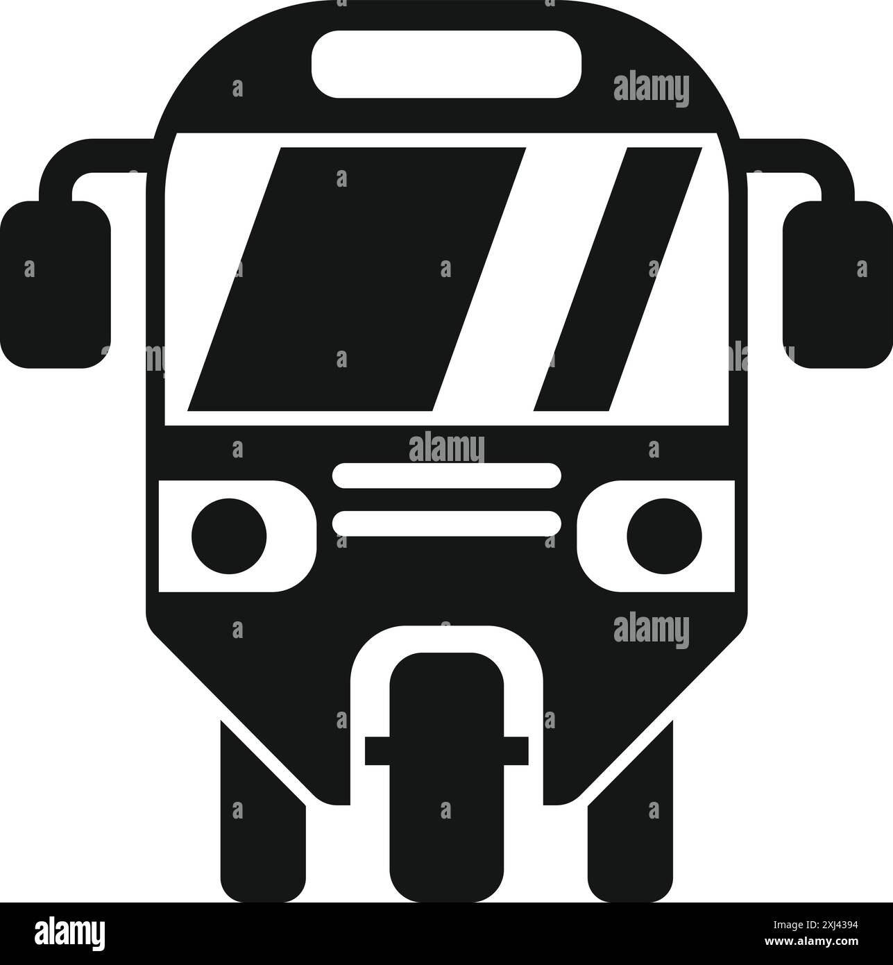 Schwarze Silhouette einer traditionellen Auto-Rikscha, einem in asien üblichen öffentlichen Transportfahrzeug Stock Vektor