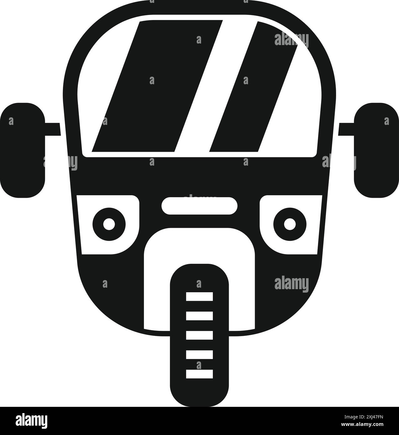 Schwarze Silhouette eines dreirädrigen Taxis für den Personenverkehr, typisch für einige asiatische Länder Stock Vektor