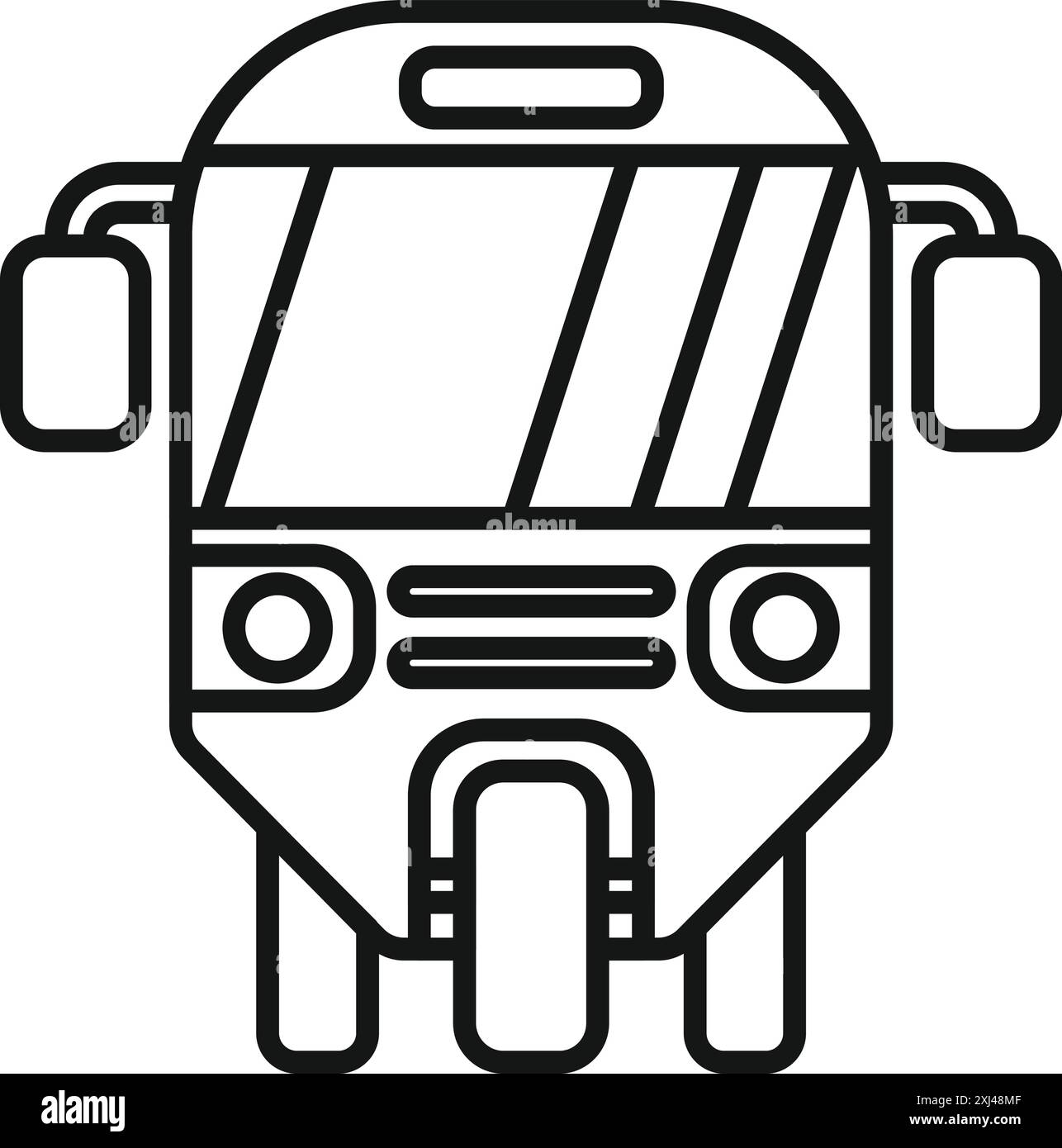 Schwarz-weiß-Symbol eines dreirädrigen Tuk Tuk-Taxis, das in südostasien häufig für Touristen unterwegs ist Stock Vektor