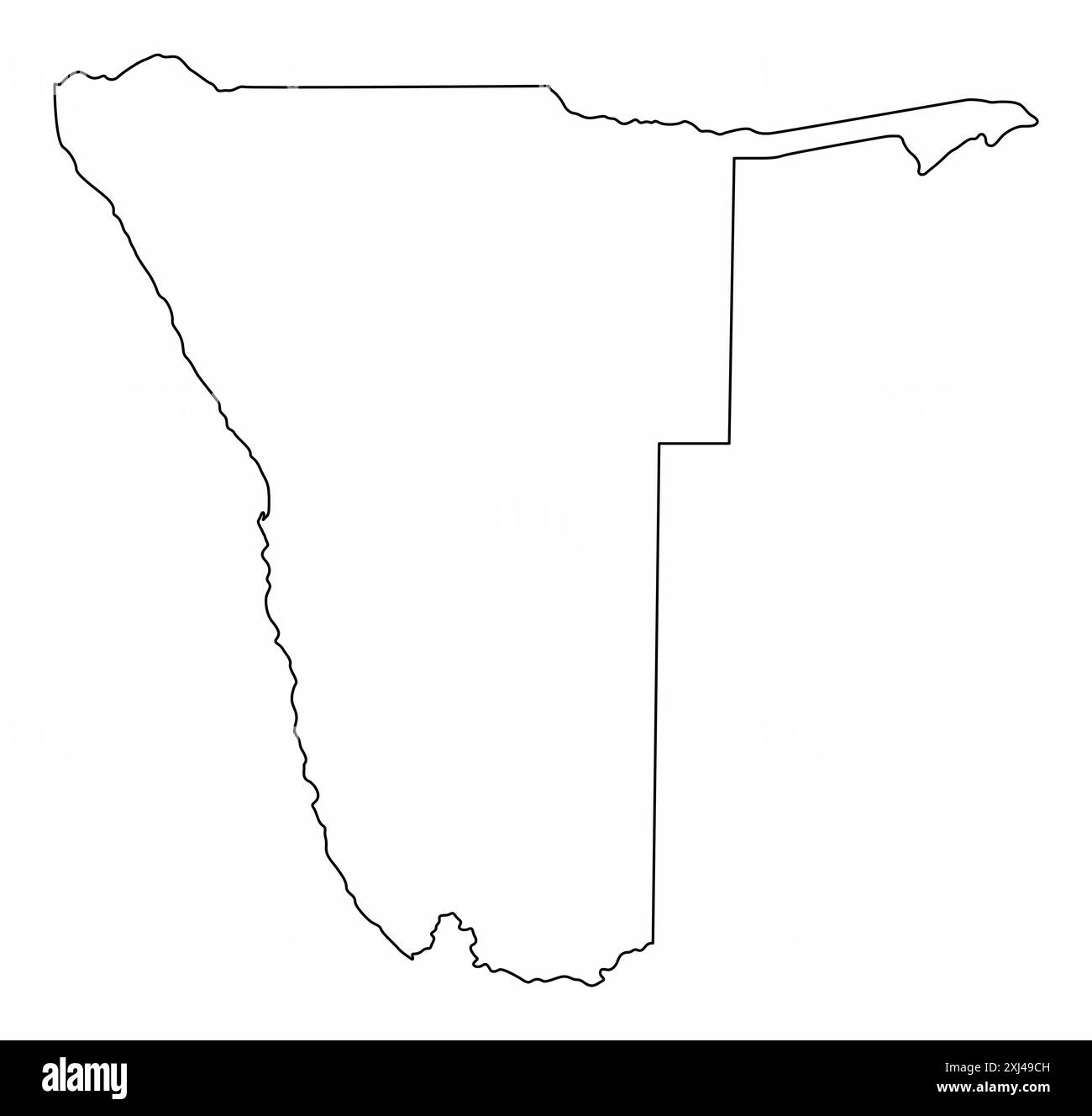 Namibia-Umrisskarte isoliert auf weißem Hintergrund Stock Vektor