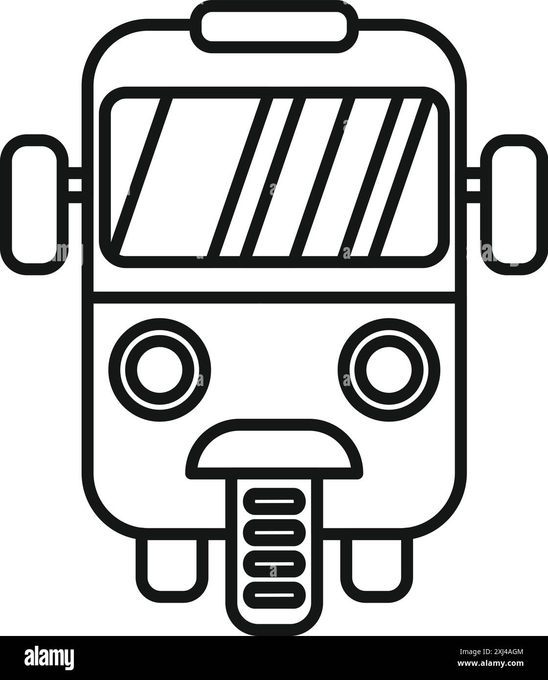 Einfache Linienzeichnung eines dreirädrigen Taxifahrzeugs, das in asiatischen Ländern für den Personenverkehr üblich ist Stock Vektor