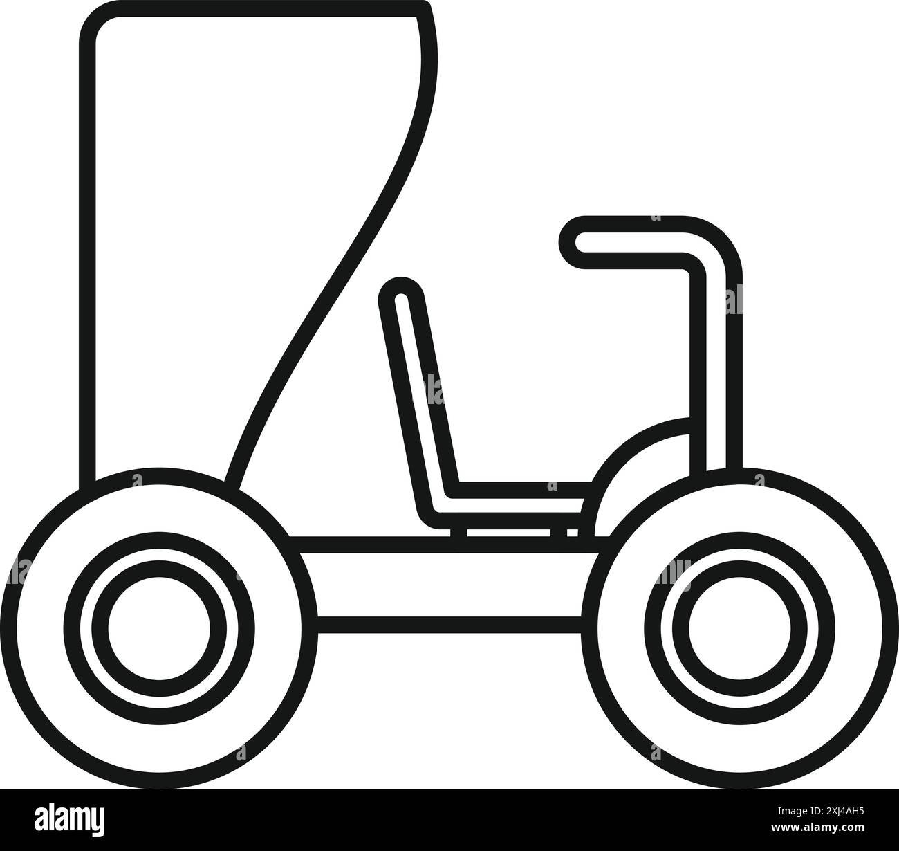 Schwarz-weiße Strichzeichnung eines mondrovers, der die Oberfläche des Mondes erforscht Stock Vektor