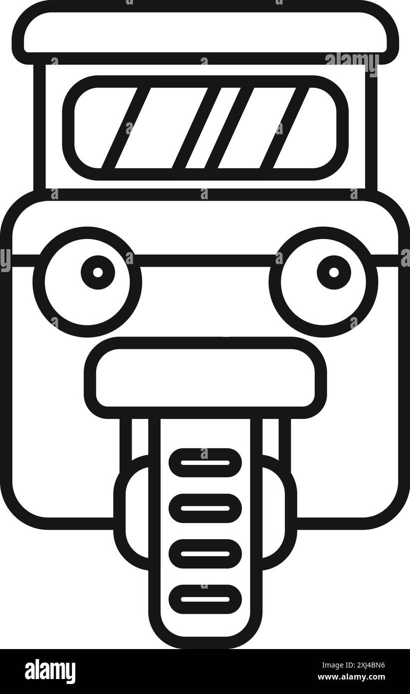 Einfache Strichgrafik-Illustration eines dreirädrigen Tuk-Tuk-Taxis Stock Vektor