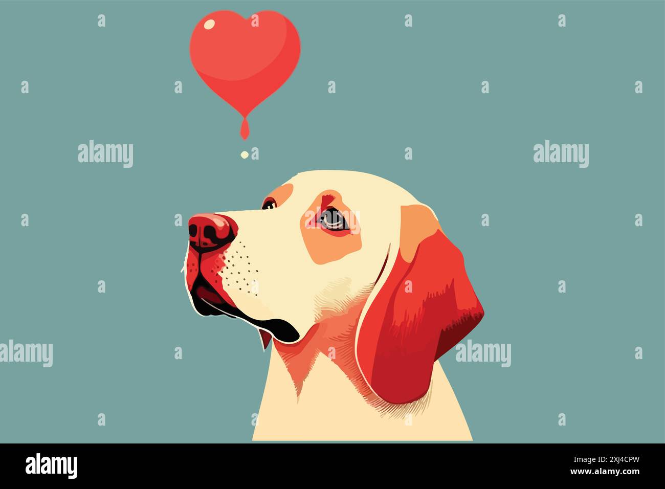 Hund Valentine Vektor-Illustration Stock Vektor