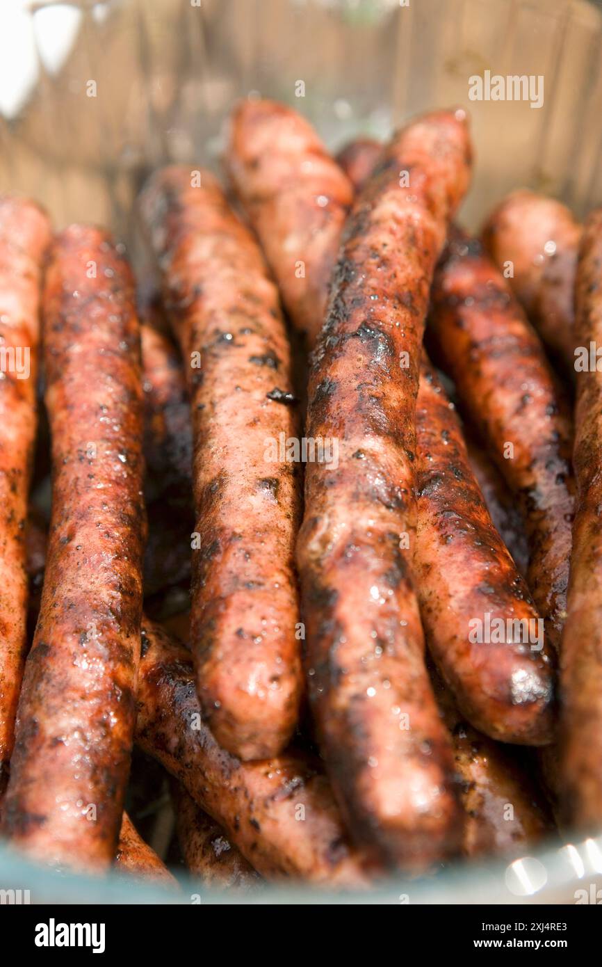 Gegrillte Merguez-Würstchen Stockfoto