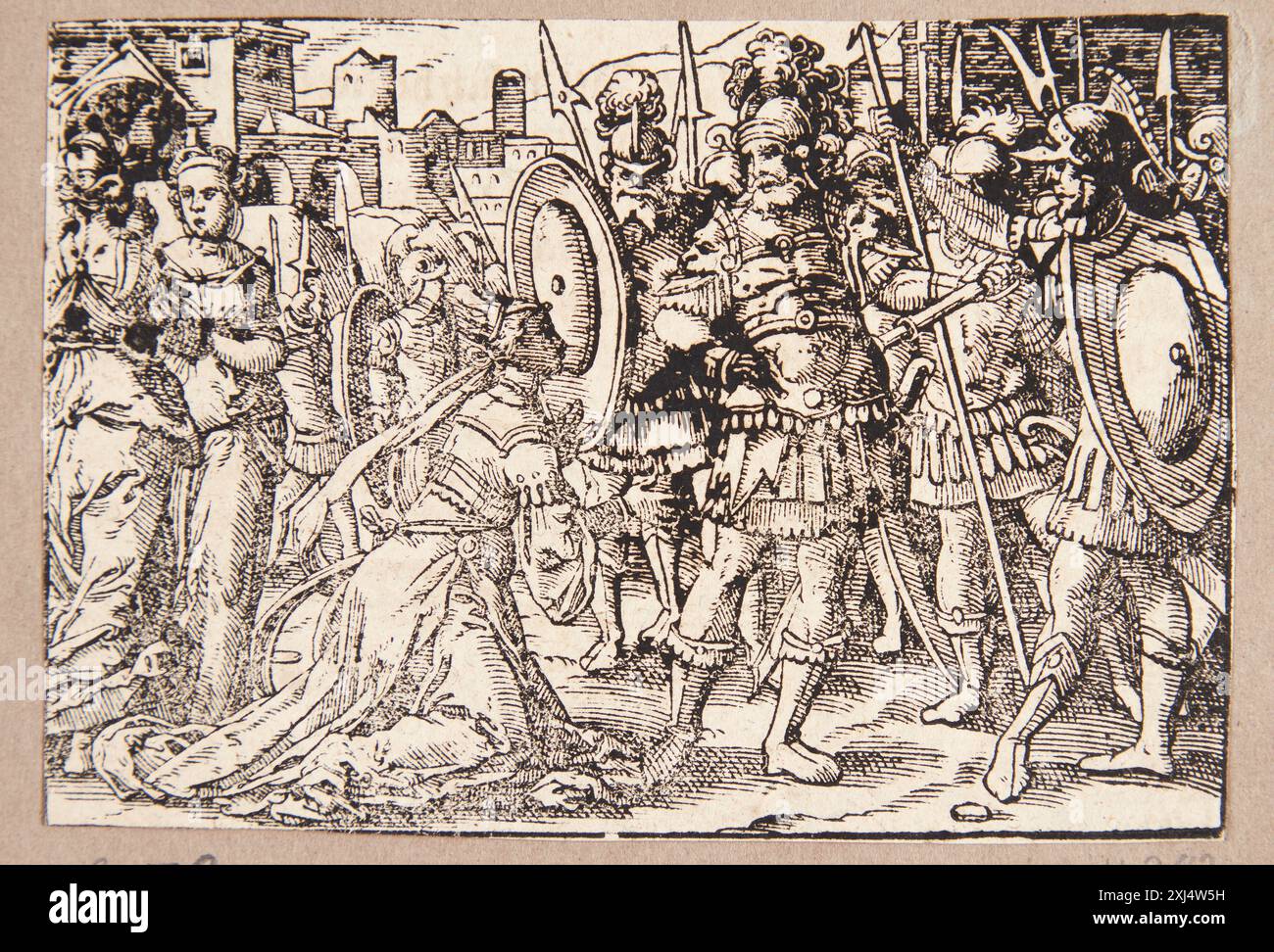 Sofonisba kniet and pleads of masinissa Stimmer, Tobias 1539 - 1584, Rihel, Theodosius 1557 - 1621 Holzschnitt, Druck Hollsteins deutsche Stiche, Radierungen und Holzschnitte 1400-1700 (Bd. LXXX - LXXXII), Tobias Stimmer (Fortsetzung), Dieter Beaujean, 382, C 57629, 2014. the Illustrated Bartsch 19, Teil 2, German Master of the 16th Century, Hans Rudolf Manuel (Deutsch), Tobias Stimmer: Hans Rudolf Manuel (Deutsch), Tobias Stimmer, Jane S. Peters, 64.79, C 36194, 1988 Sofonisba knæler og bønfalder Masinissa Stockfoto