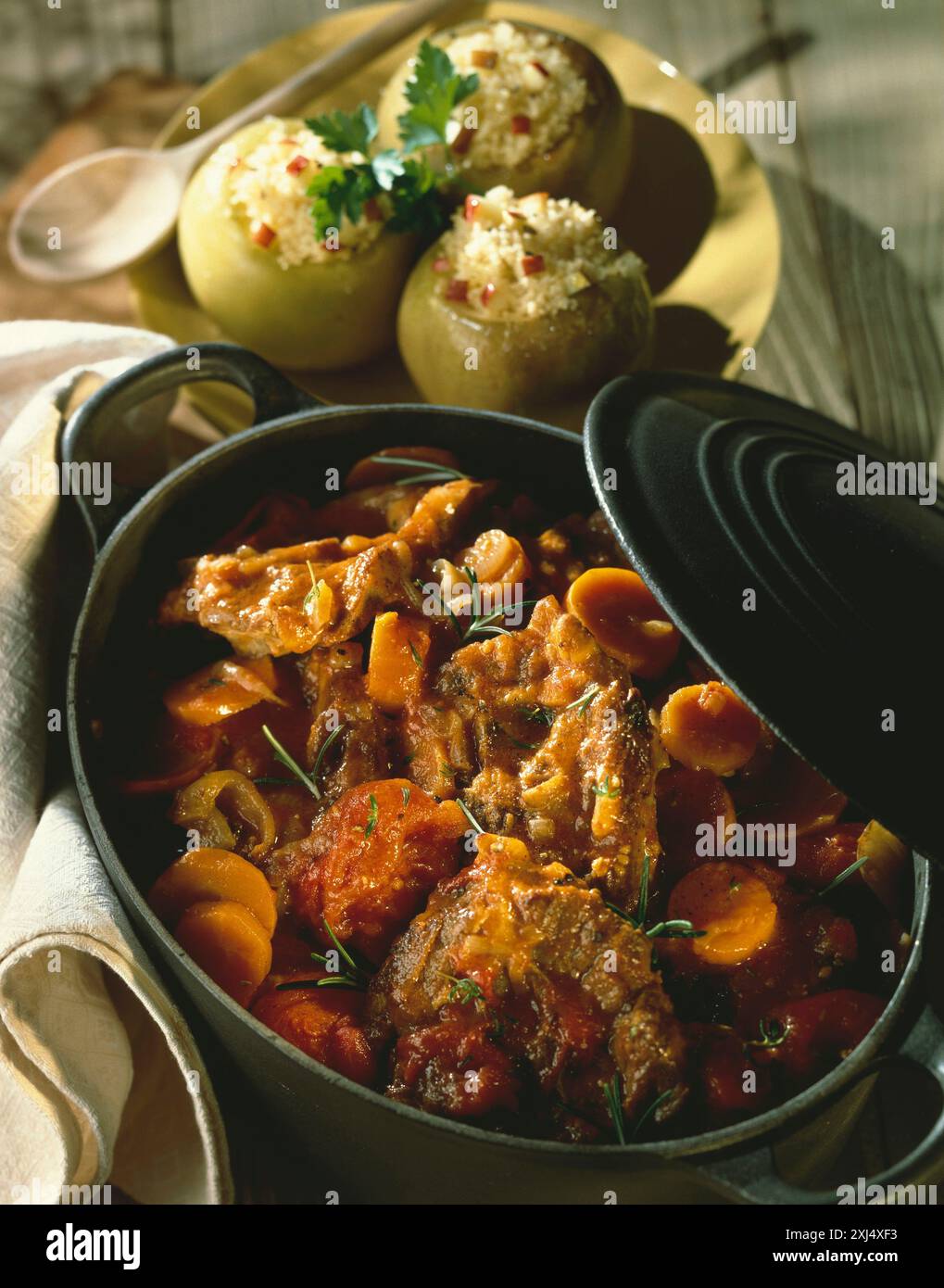 Zuckerbrot und Peitsche Kalbfleisch Eintopf Stockfoto