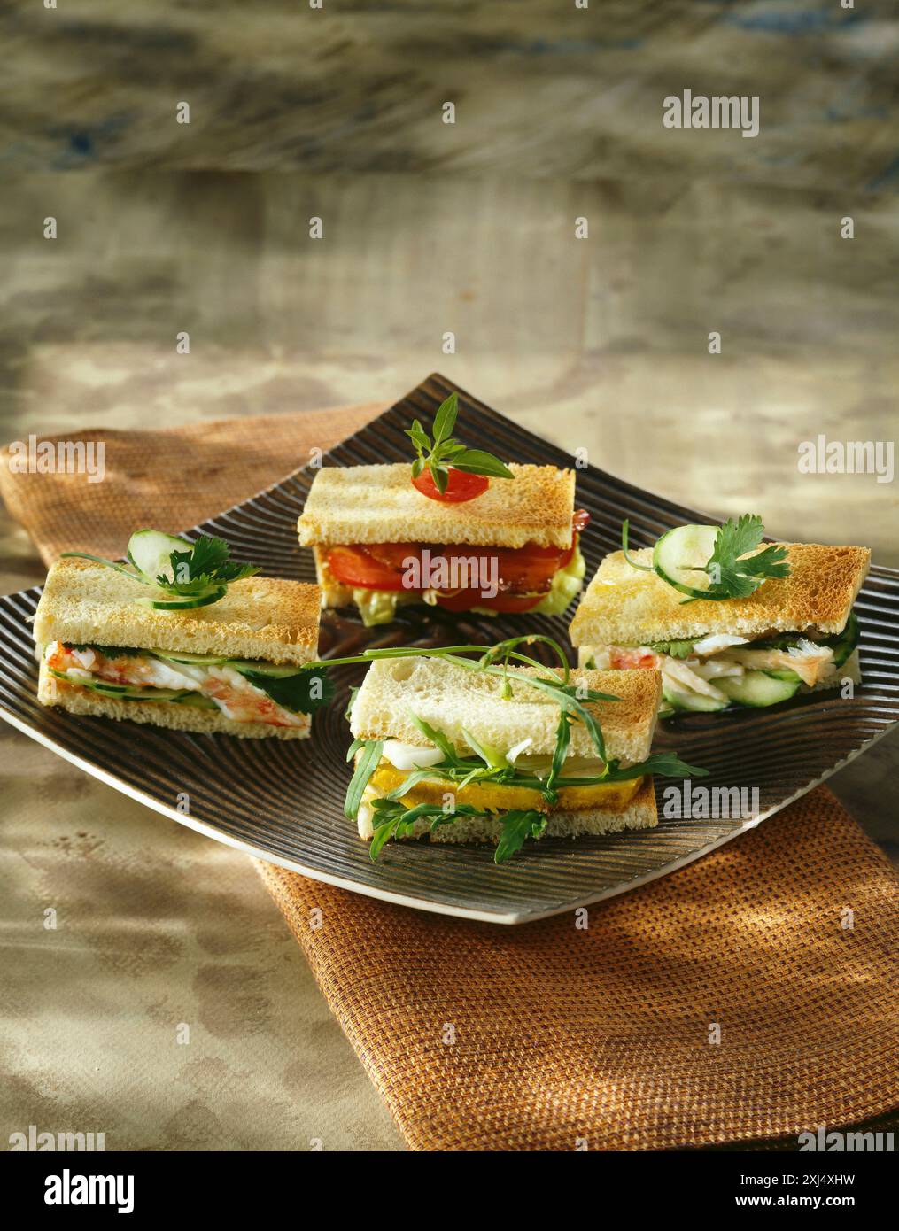 Verschiedene canapés Stockfoto