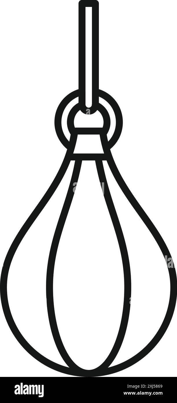 Boxsack zum Aufhängen für Boxtraining minimalistisches Outline-Symbol Stock Vektor