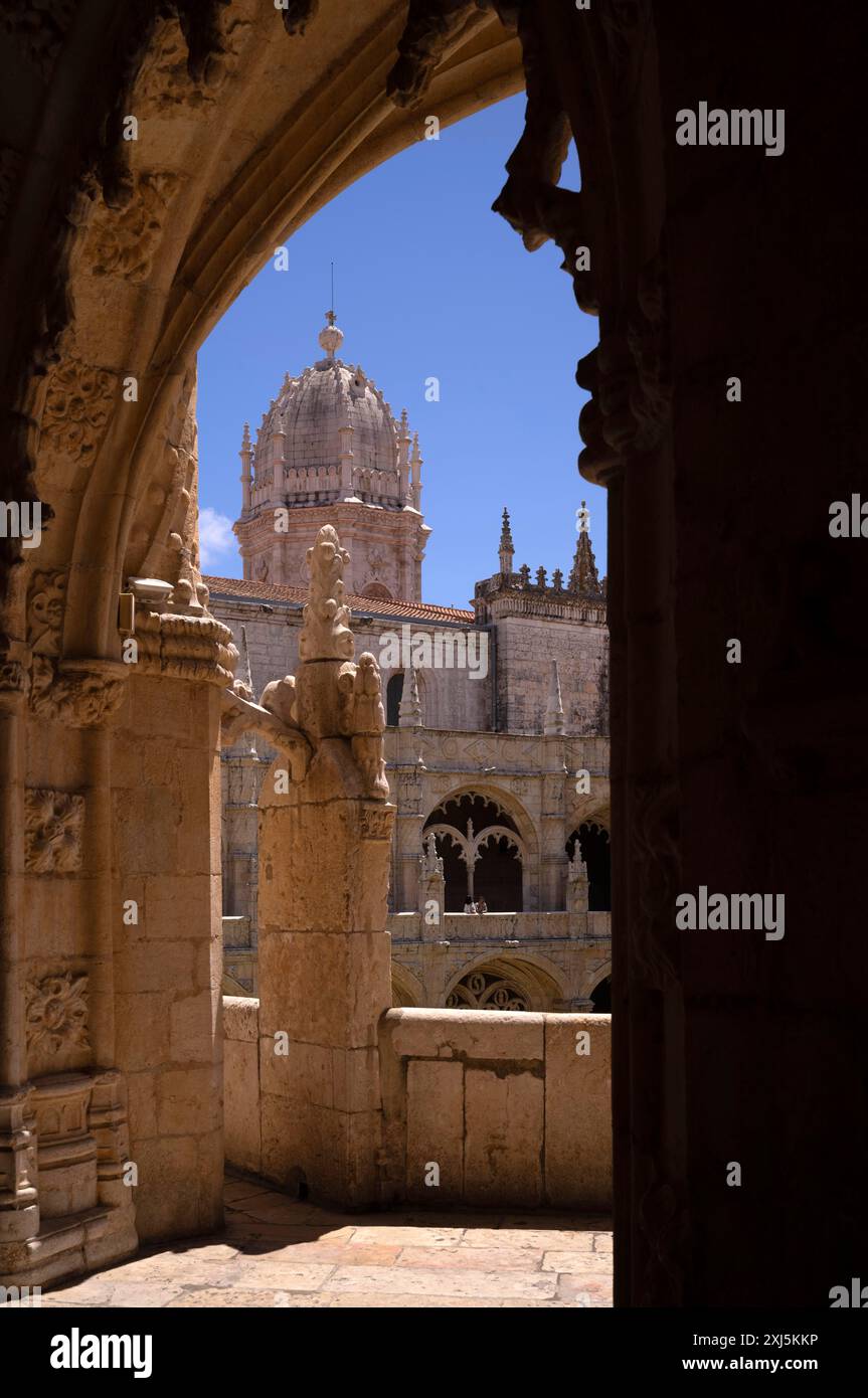 Klosterkirche Santa Maria de Belem, Hieronymitenkloster Mosteiro dos Jeronimos, auch bekannt als Mosteiro de Belem, Belem, Lissabon, Portugal Stockfoto