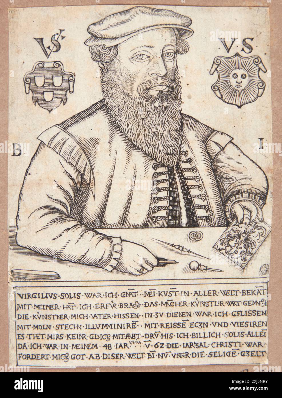 Virgil Solis Jenichen, Balthasar 1560 - 1599 Kupferstich, Druck Hollsteins deutsche Stiche, Radierungen und Holzschnitte 1400-1700 (Bd. XIVb), Hans Holbein der Jüngere (Fortsetzung), Robert Zijlma, 181, 53543, 1988 Virgil Solis Stockfoto