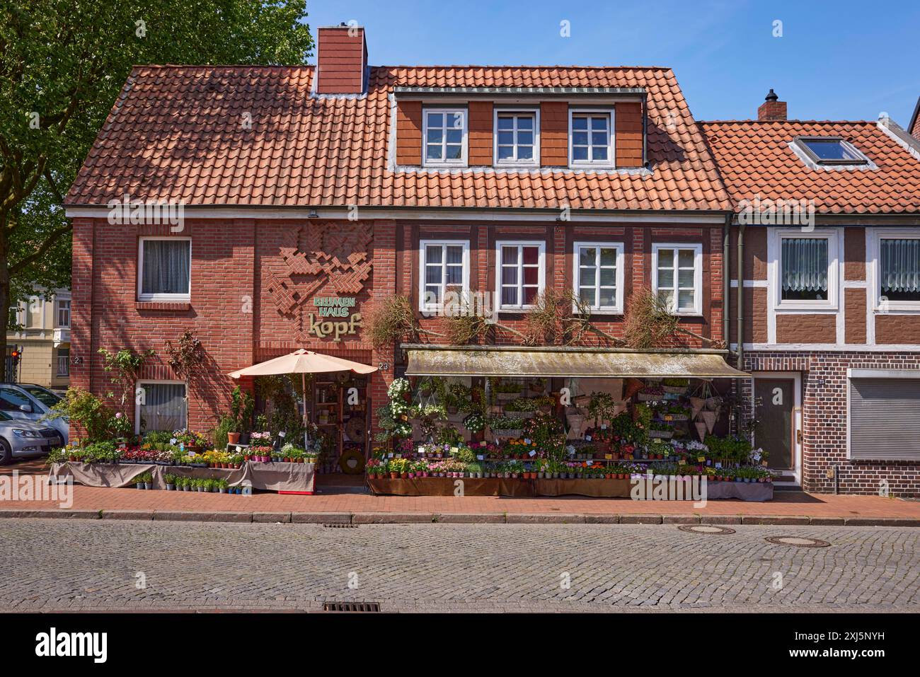 Blumenladen Blumenhaus Kopf an der Beguinenstraße in Stade, Hansestadt, Landkreis Stade, Niedersachsen Stockfoto
