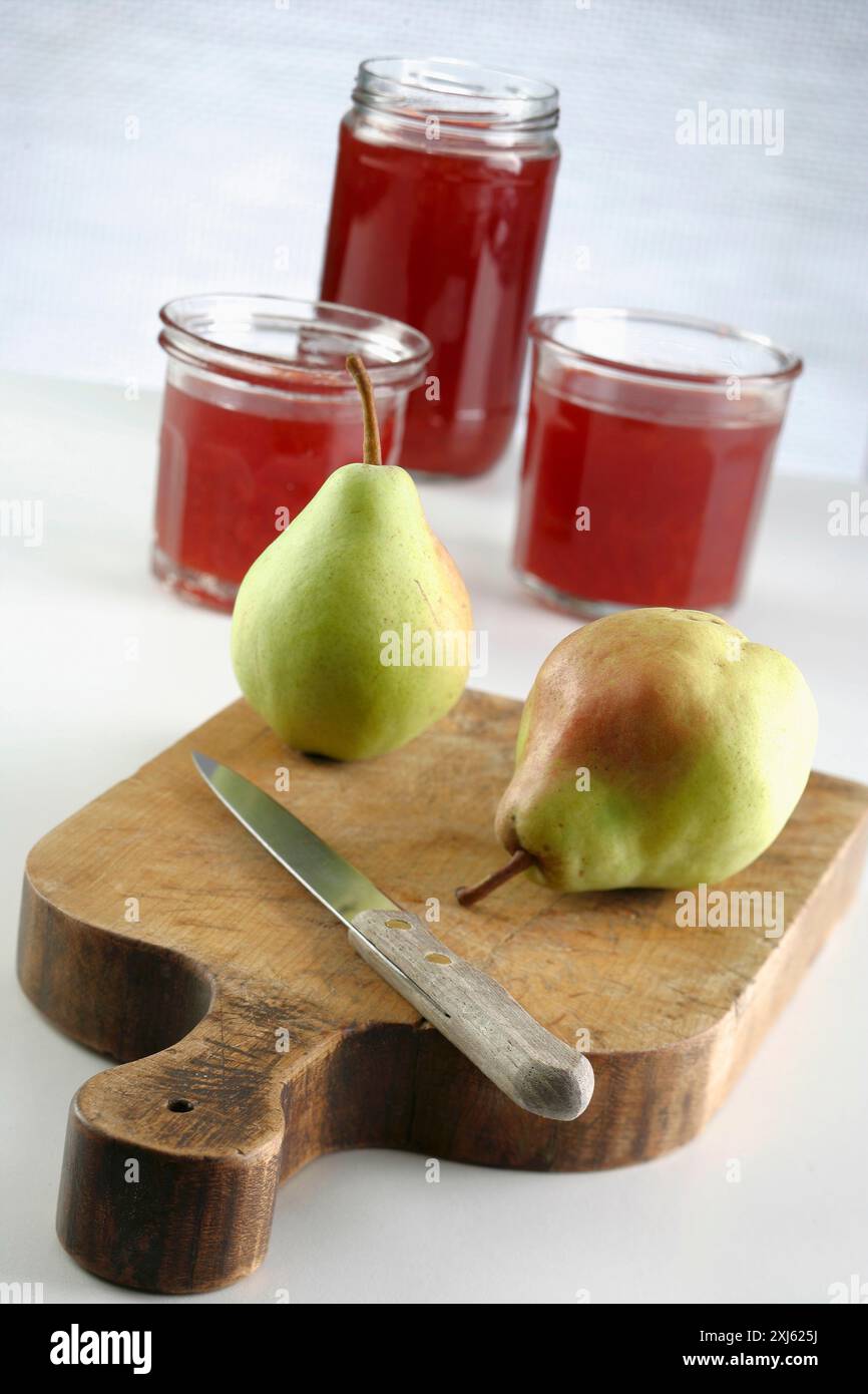 Birnen und Traubengelee Stockfoto