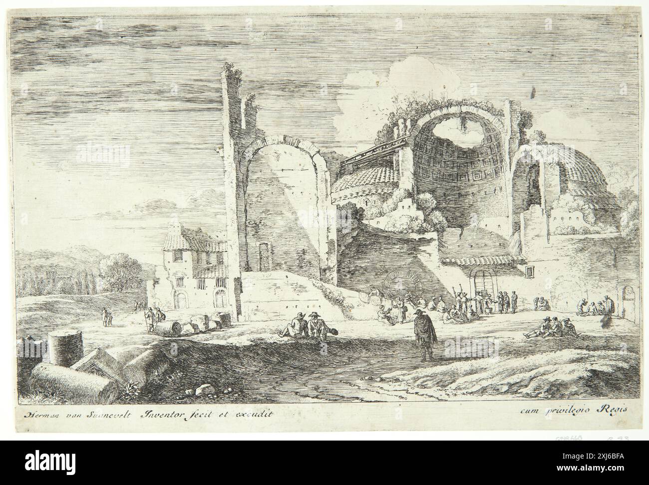 Brotverteilung an die Armen Swanevelt, Herman van 1601 - 1655, Swanevelt, Herman van 1601 - 1655 Etching, Print the Illustrated Bartsch 2, Dutch Artists, Waterloo, van Everdingen, Swanevelt, Mark Carter Leach, 93, C 36165, 1978. Hollsteins niederländische und flämische Radierungen, Stiche und Holzschnitte 1450-1700 (Bd. XXIX), Samuel de Swaef - Jan Thesing, Dieuwke de Hoop Scheffer, 97 II, C 38945, 1984 Uddeling af brød til de fattige Stockfoto