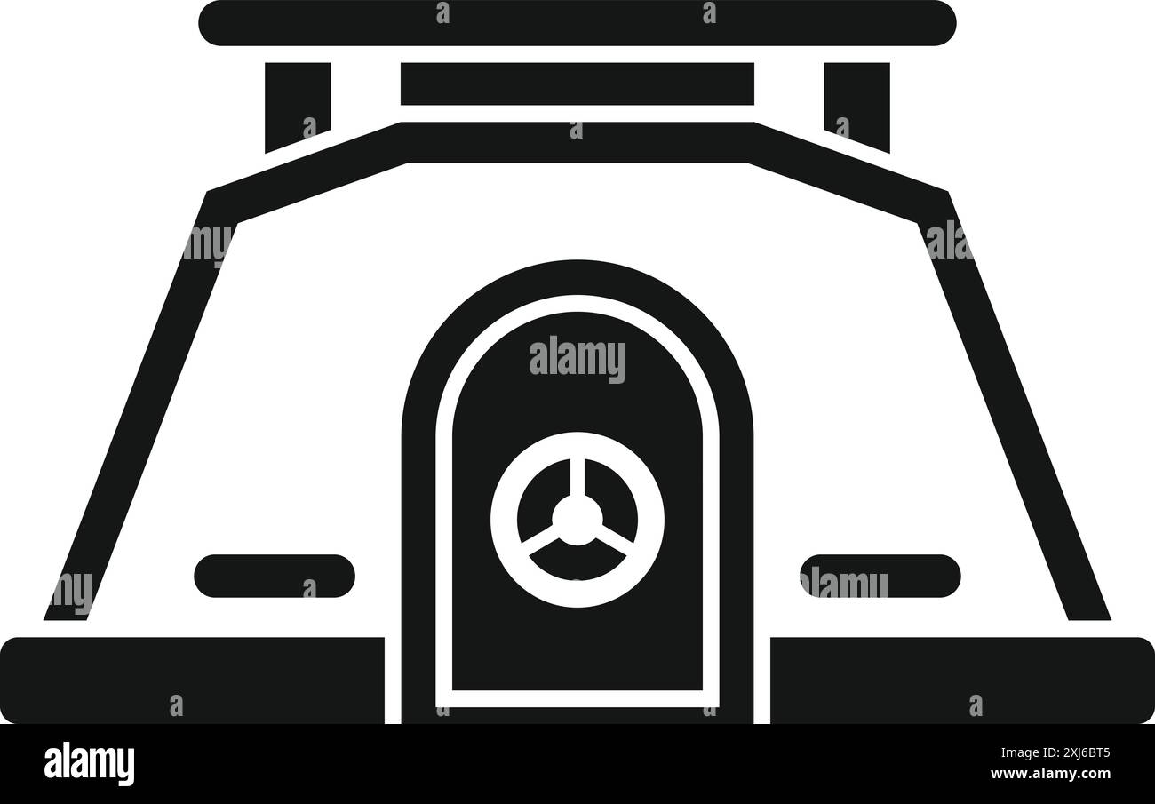 Unterirdischer Bunker schützt vor nuklearen Angriffen und bietet Überlebensunterkunft Stock Vektor