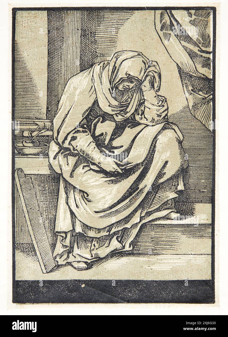 Sibyll Coriolano, Bartolommeo 1599 - 1674, Reni, Guido 1575 - 1642 Chiaroscuro Holzschnitt, Print the Illustrated Bartsch 48, italienische Chiaroscuro Holzschnitte, Caroline Karpinski, S. 136, 4, C 36237, 1983 Sibylle Stockfoto