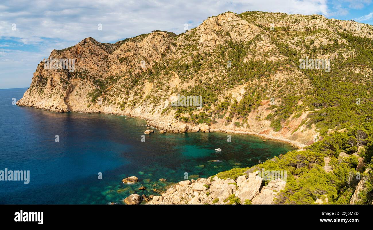 Cala EN Basset Bucht in der Nähe von Sant Elm, Andratx, Mallorca, Balearen, Spanien Stockfoto