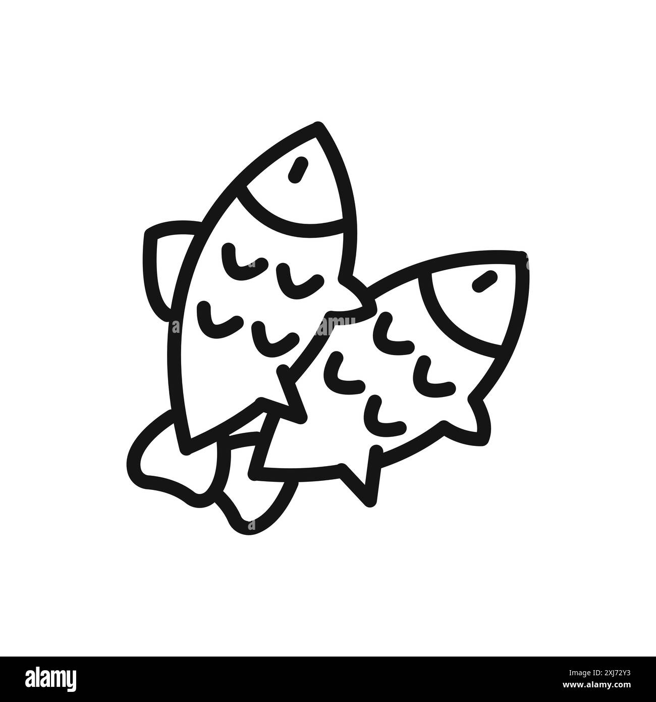 Köder Angeln Minnow Symbol Vektorlinie Logo-Zeichen oder Symbol Set Kollektion Outline Style Stock Vektor