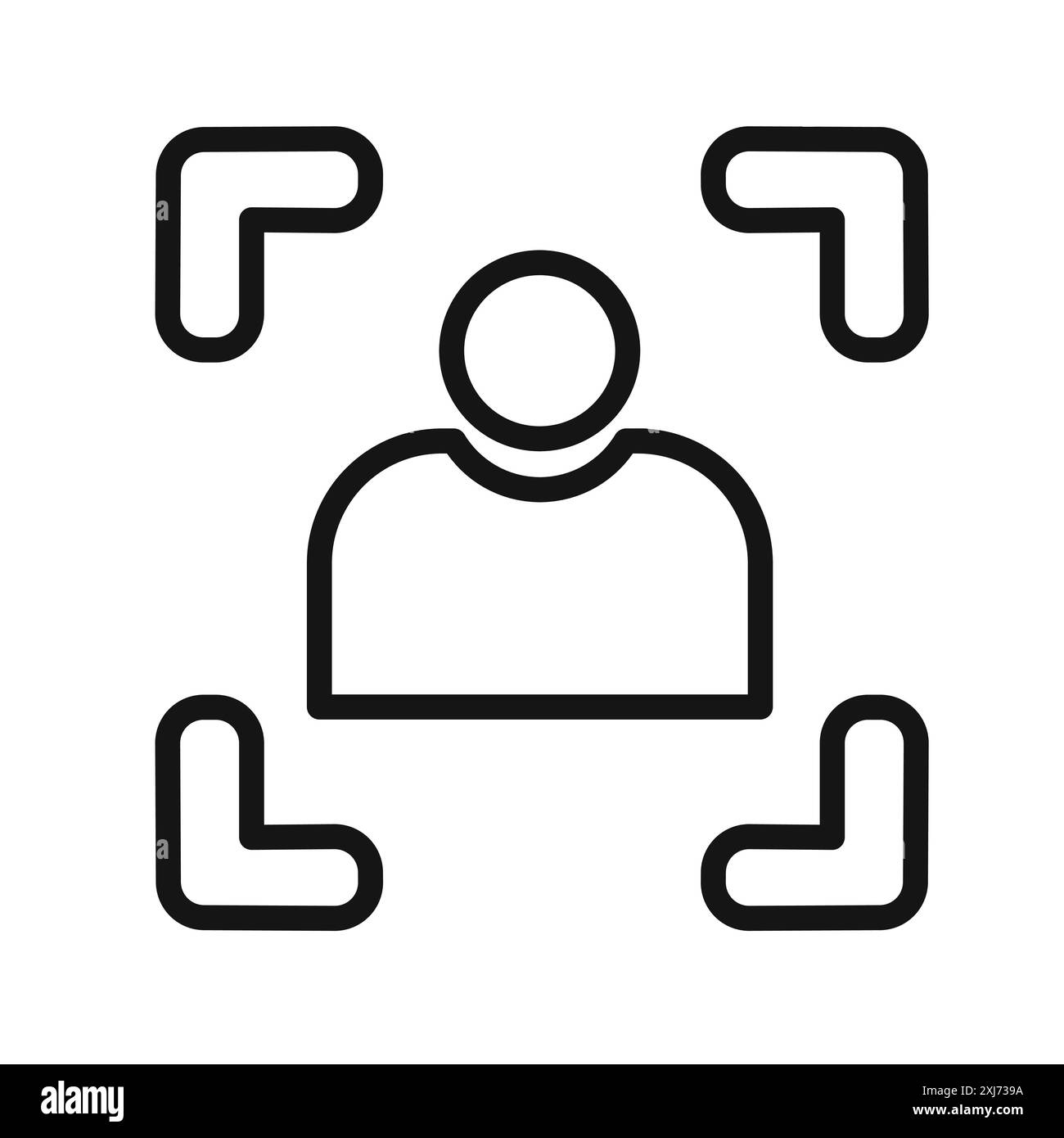 Gesichtserkennung Symbol Vektorlinie Logo-Marke oder Symbolsatz Konturstil der Kollektion Stock Vektor