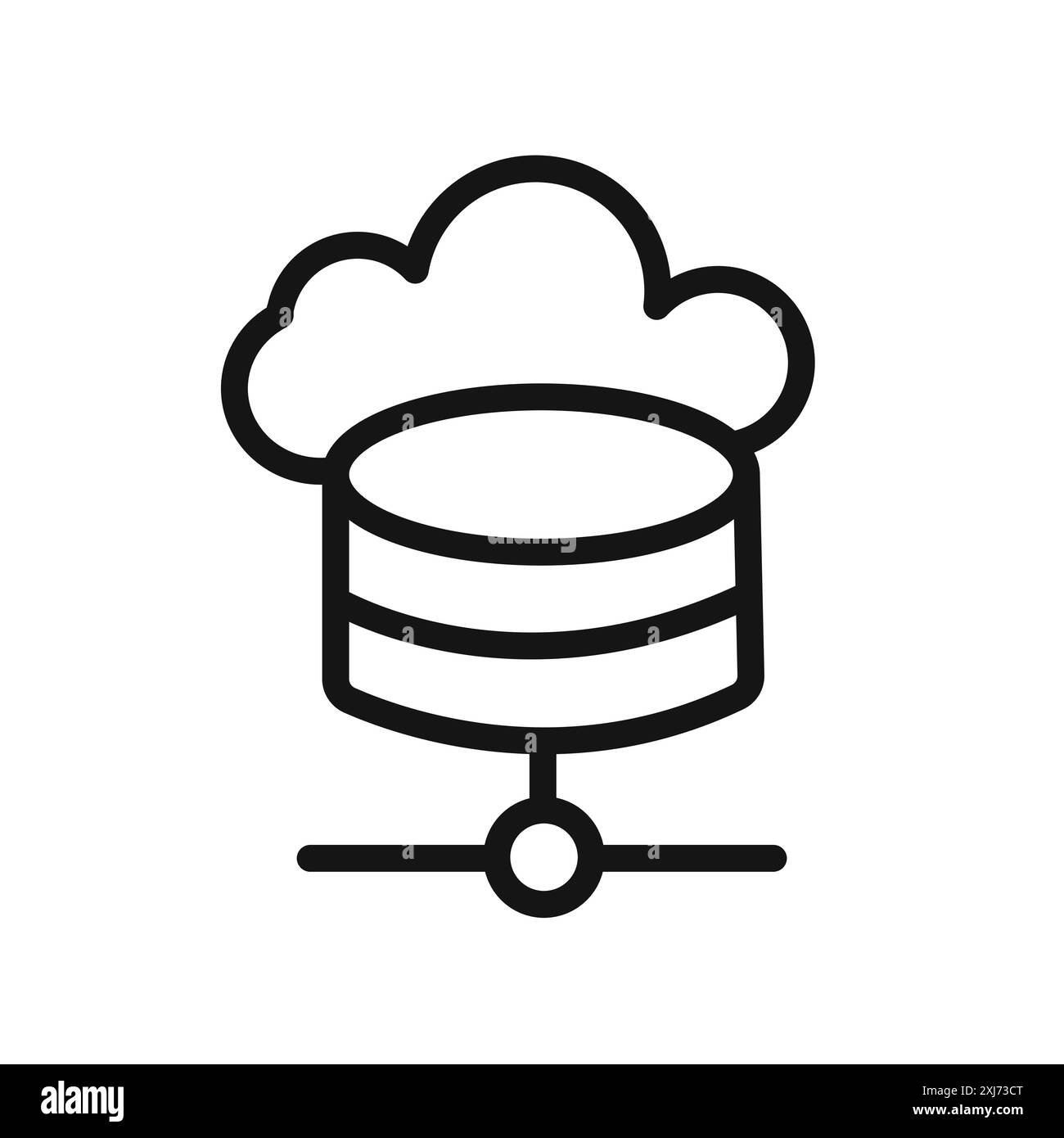 Konturstil der Sammlung des Symbols der Cloud-Datenbank Vektorlinie Logo-Marke oder Symbolsatz-Sammlung Stock Vektor