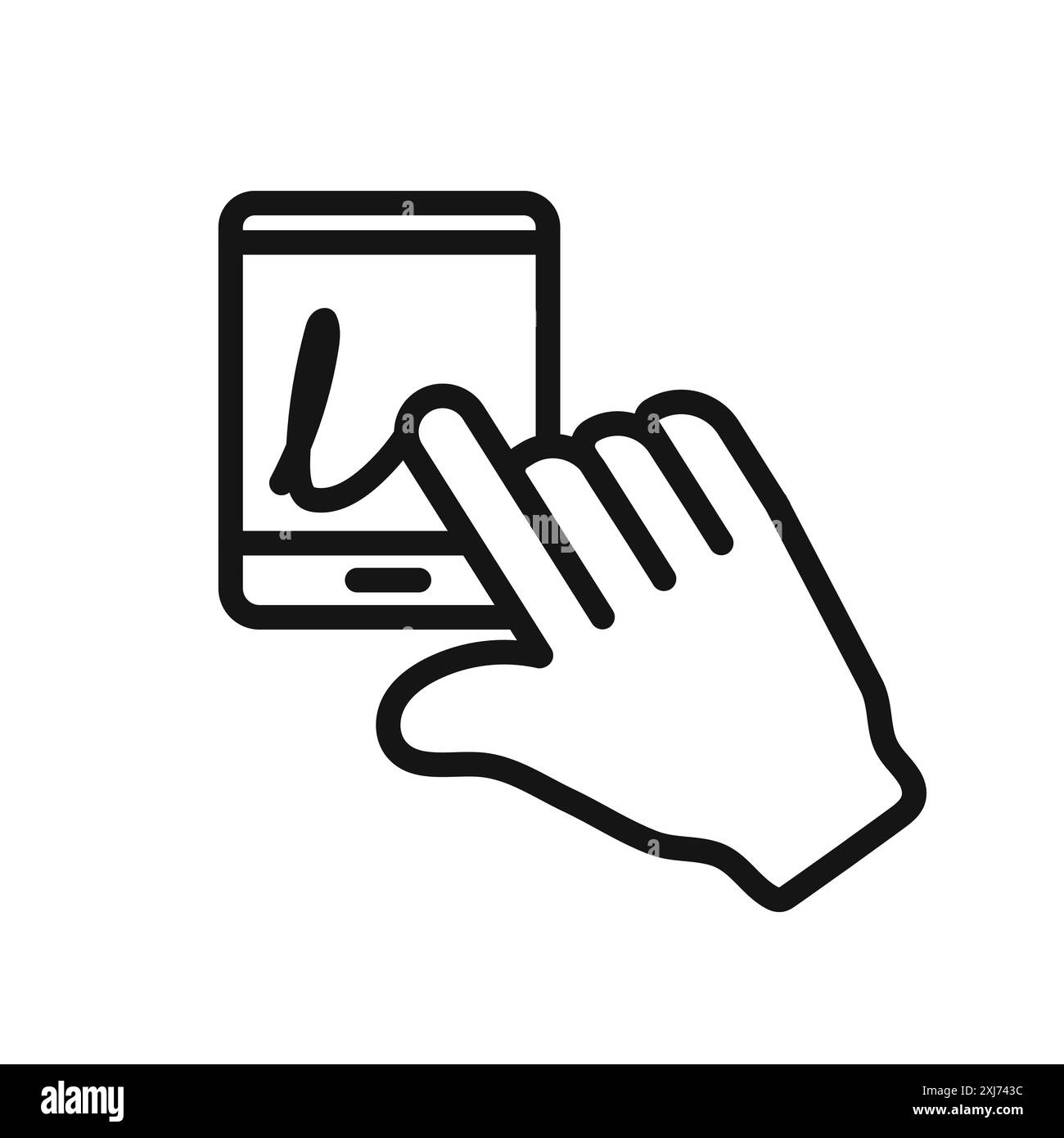 Fingerbestätigung Signatur Symbol Vektorlinie Logo-Marke oder Symbol Set Kollektion Outline Style Stock Vektor