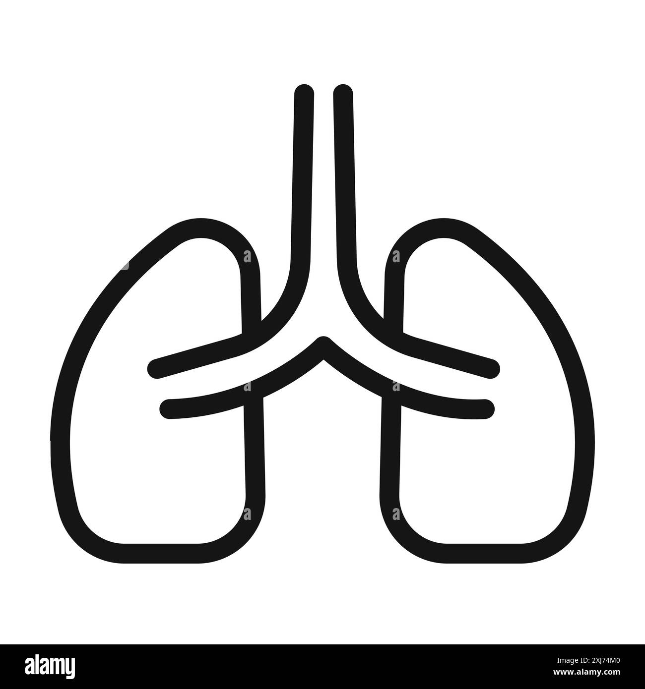 Lungen-Symbol Vektorlinie Logo-Marke oder Symbolsatz Kollektion Umrissstil Stock Vektor