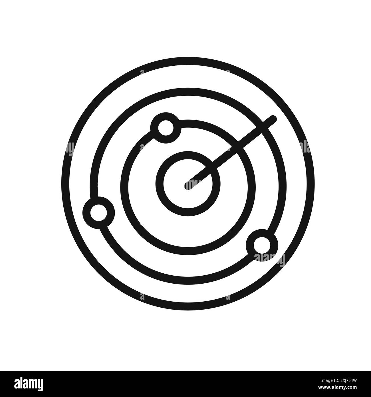 Symbol für Radarerkennung Vektorlinie Logomarke oder Symbolsatz Umrissstil für Sammlung Stock Vektor