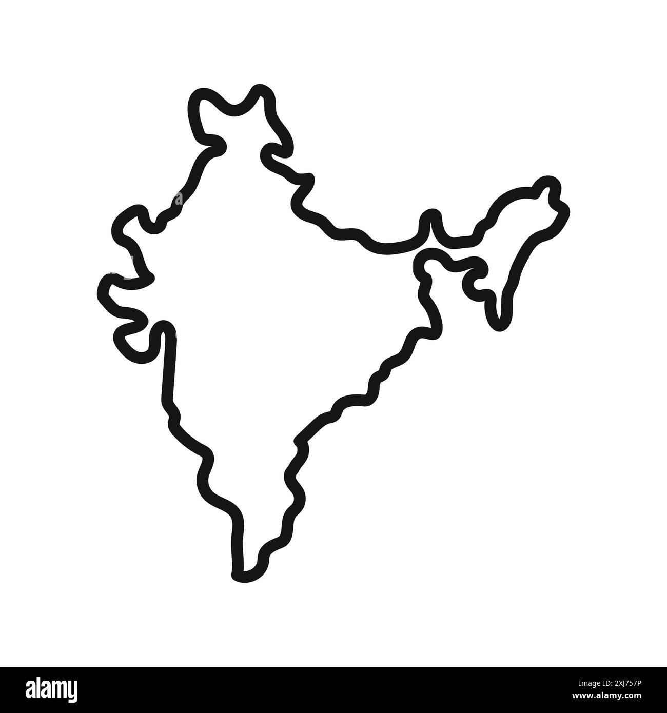 Indische Karte Symbol Vektorlinie Logomarke oder Symbolsatz Kollektion Umrissstil Stock Vektor