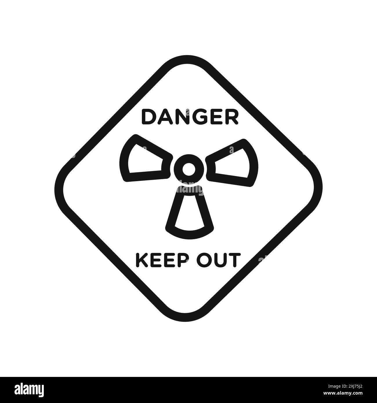 Strahlungsgefahr Keep out Symbol Vektorlinie Logo-Marke oder Symbol Set Kollektion Outline Style Stock Vektor