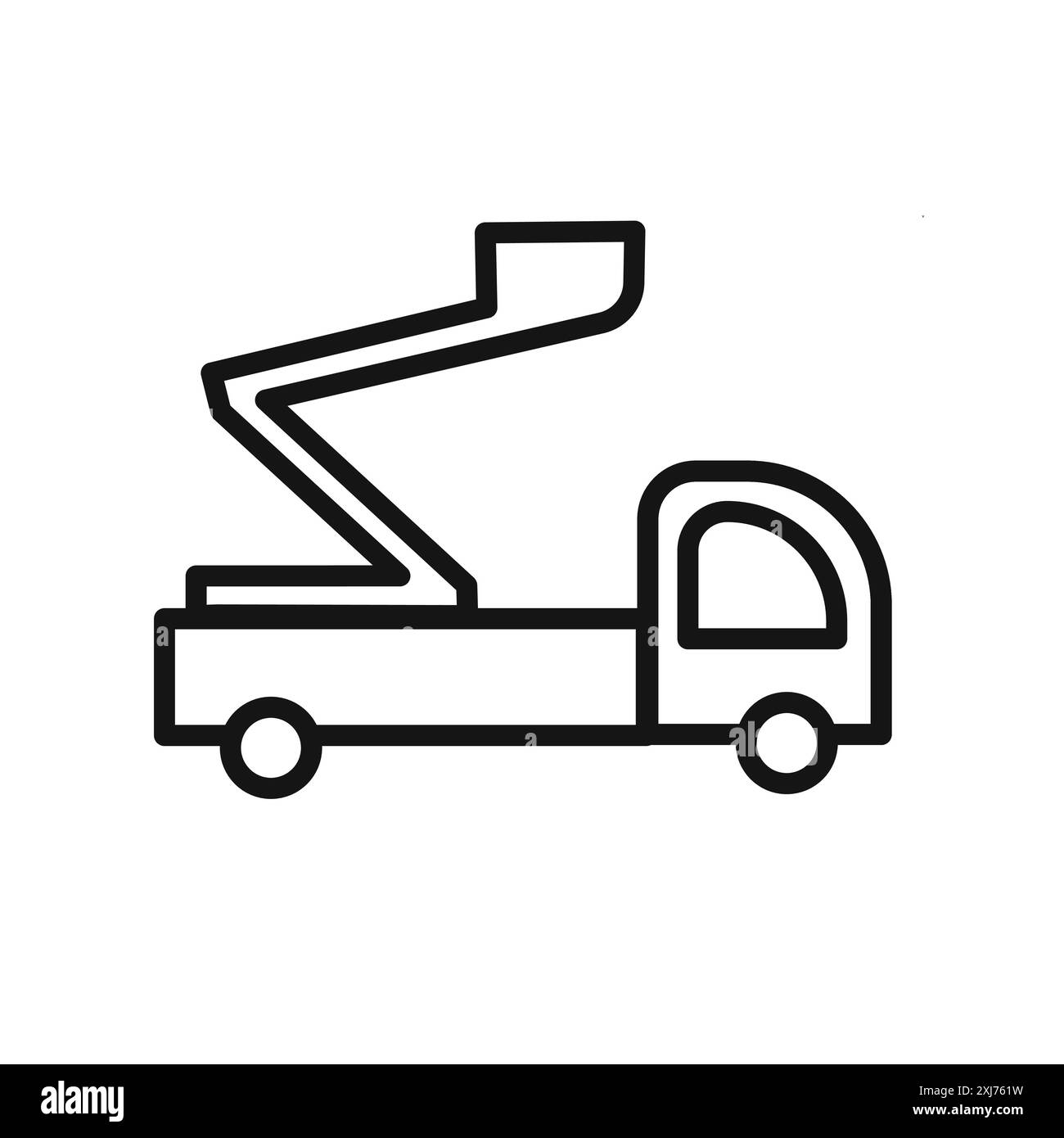 Rescue Truck Korb Symbol Vektorlinie Logo-Zeichen oder Symbol Set Kollektion Umrissstil Stock Vektor