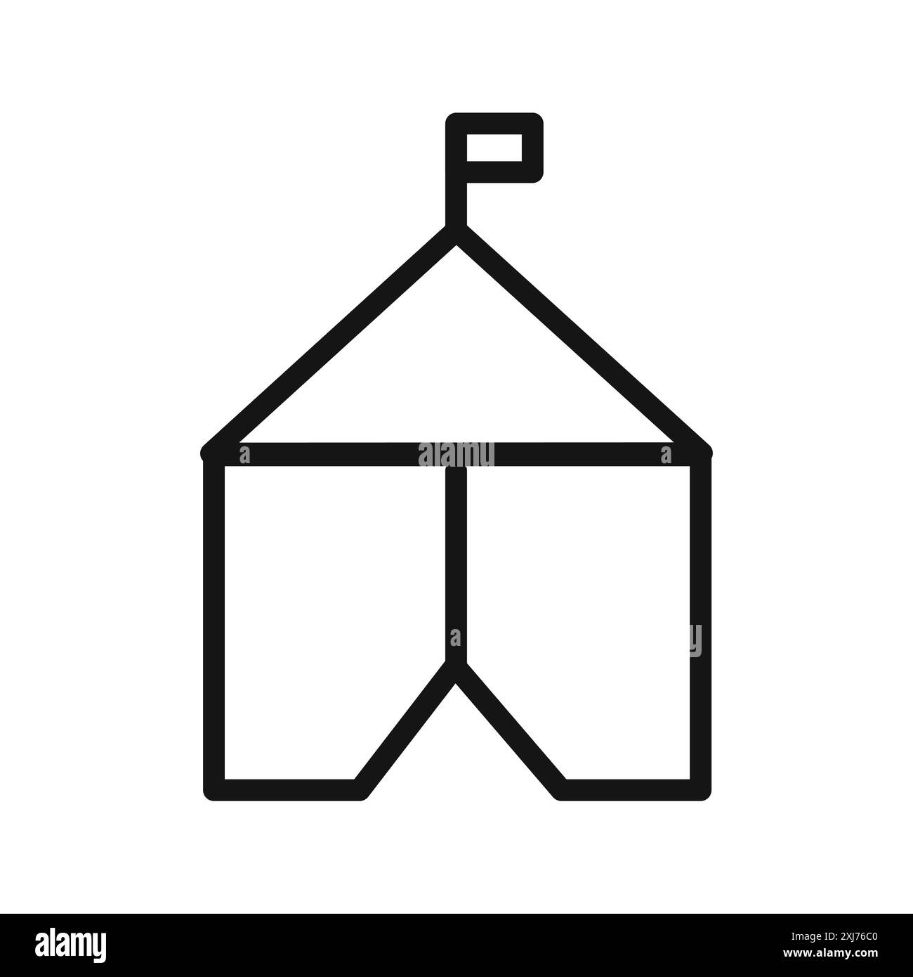 Zelt-Symbol-Vektorlinie Logomarke oder Symbolsatz-Kollektion Umrissstil Stock Vektor