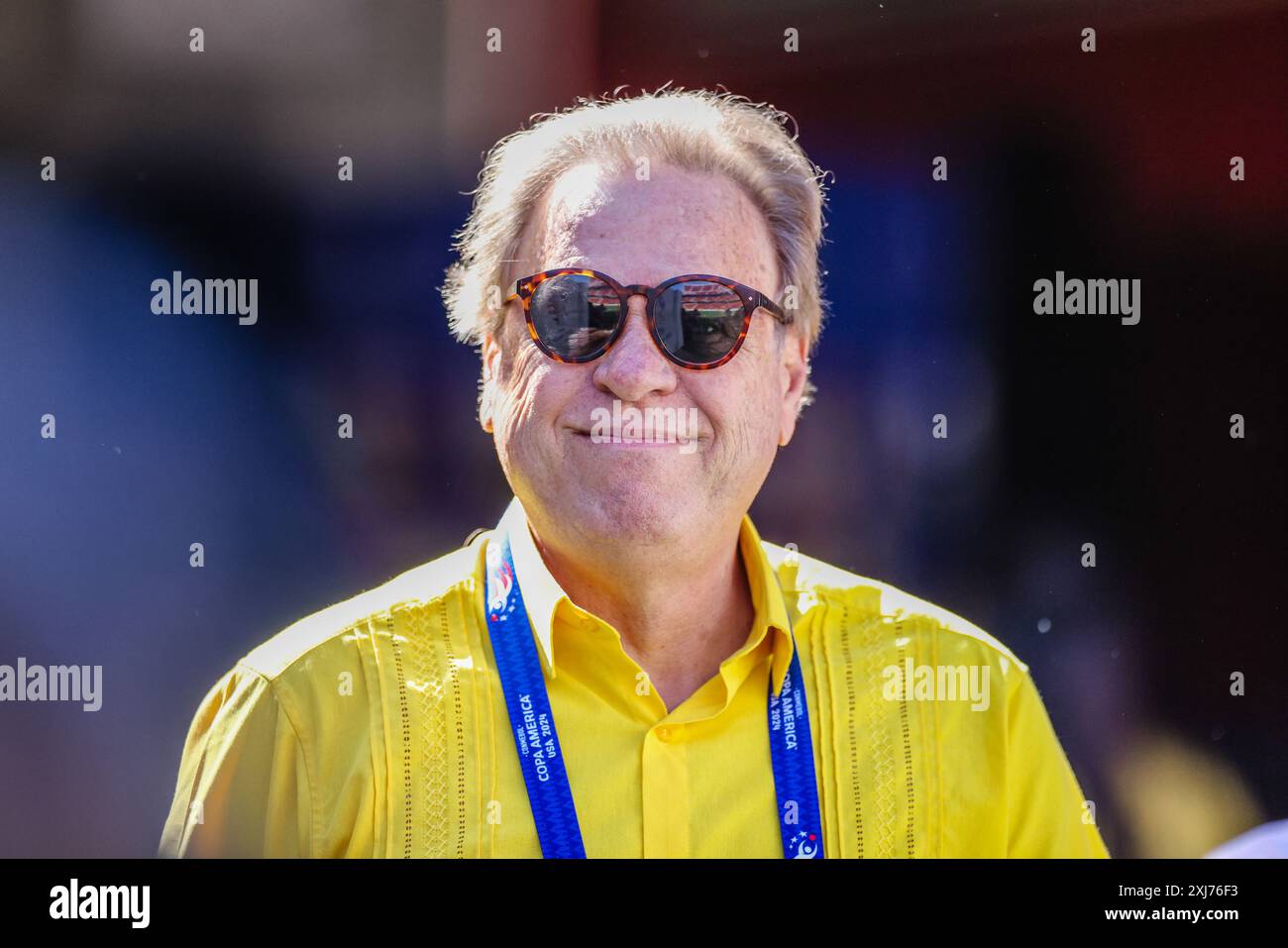 Ramón Jesurún, Präsident des kolumbianischen Fußballverbandes, wird vor dem Spiel gegen Brasilien gegen die Copa América am 2. Juli 2024 in Santa Clara, Kalifornien, gesehen. Quelle: Brazil Photo Press/Alamy Live News Stockfoto