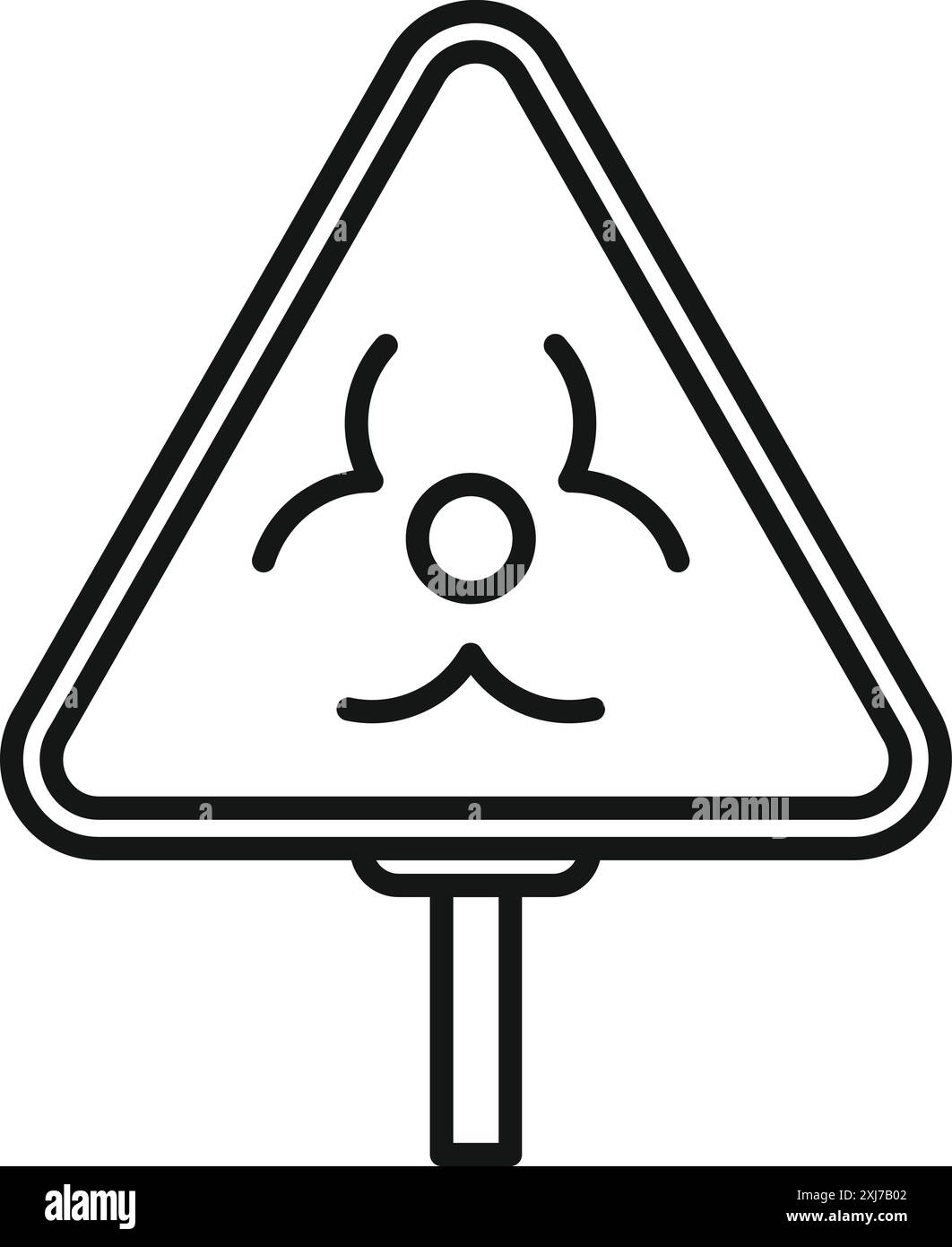Minimalistische Linienart eines Warnzeichens, das auf eine biologische Gefahr hinweist Stock Vektor