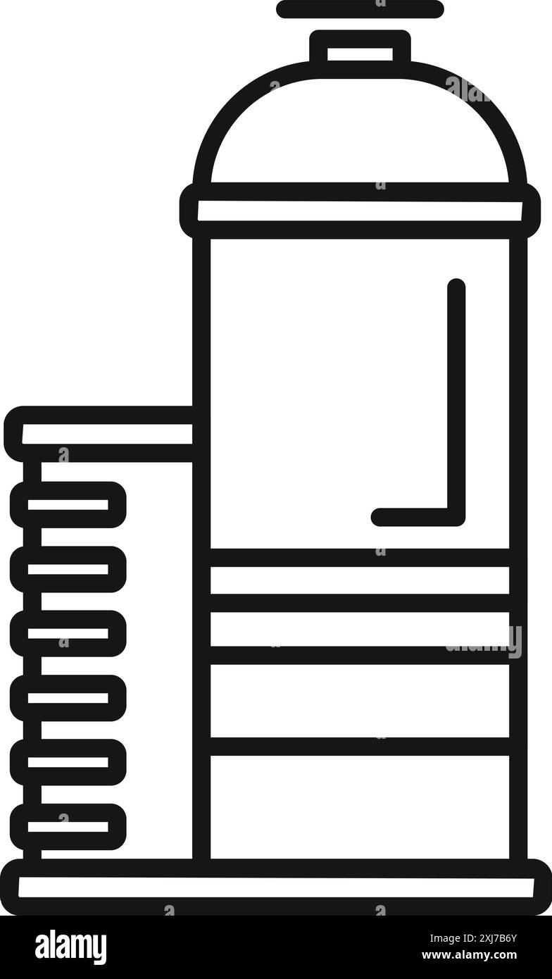 Einfache Strichkunst-Ikone einer Sprühdose, die urbane Kunst, Kreativität und Selbstausdruck symbolisiert Stock Vektor