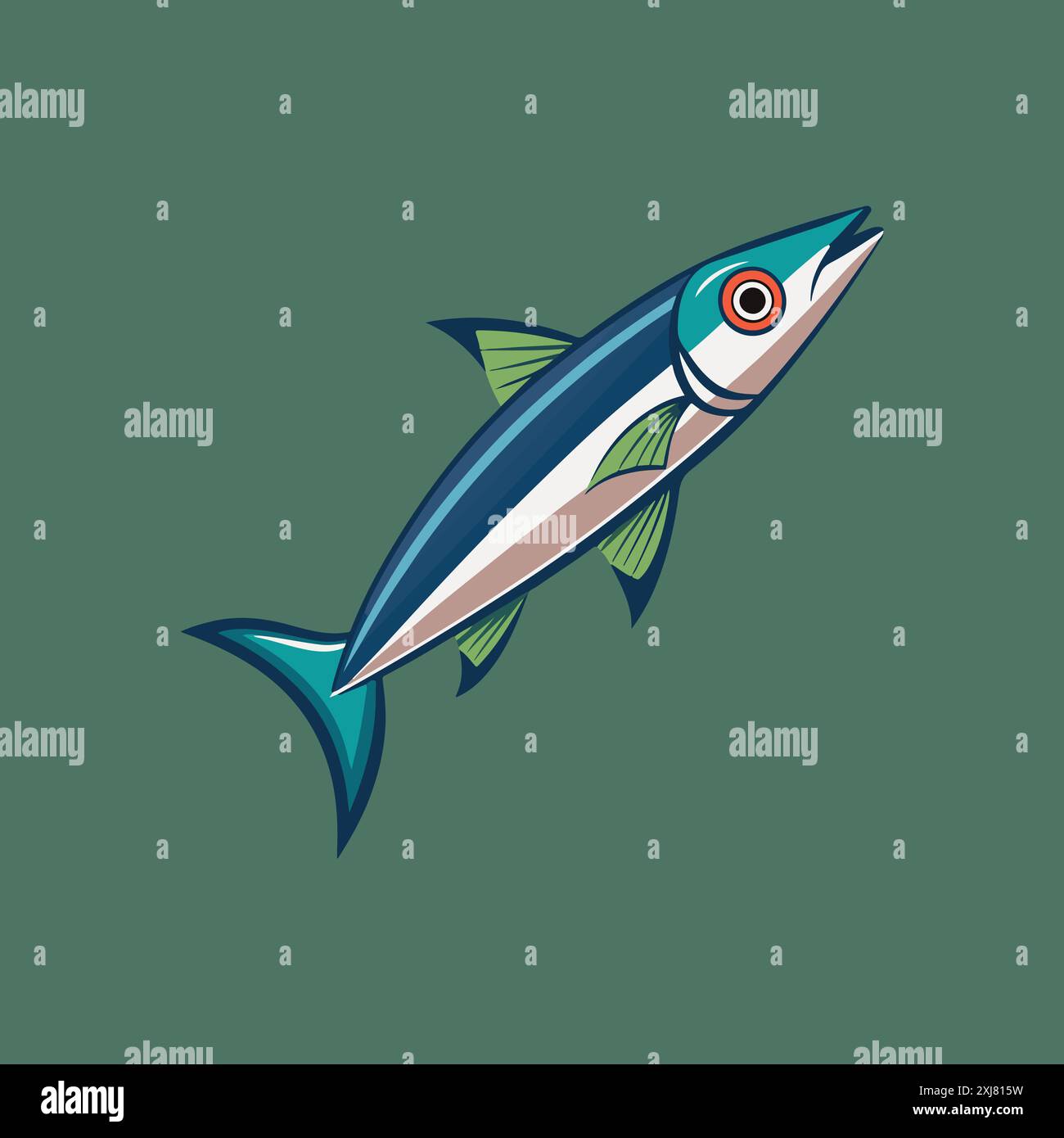 Sardellenfisch Illustration Design Vektor Silhouette Stock Vektor