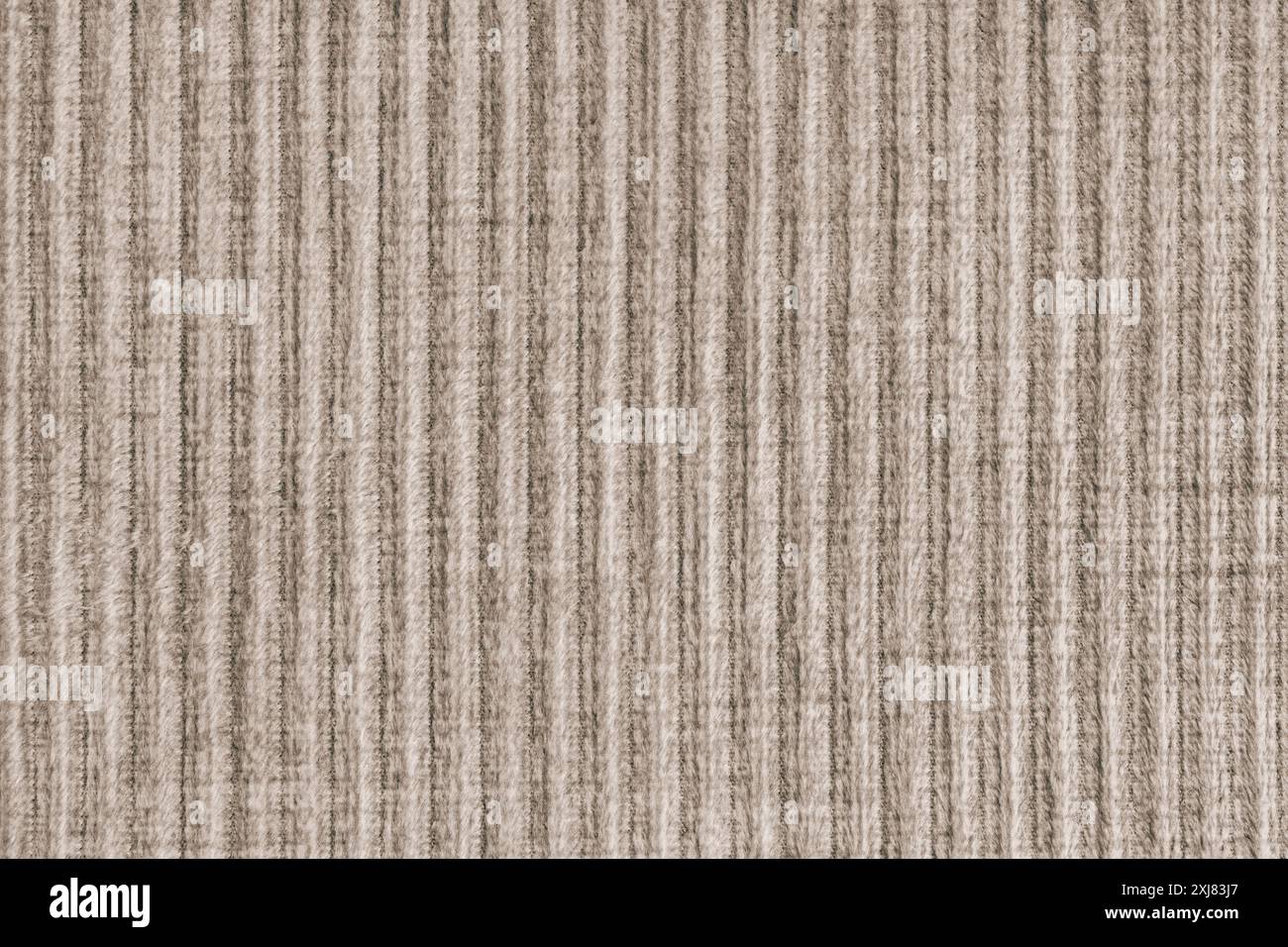 Ridge-Textur-Hintergrund aus Velours Cordbraunem Tuch. Großer gerippter, grober gewebter Samtstoff, gestreifter Polsterstoff, Möbeltextilien Stockfoto