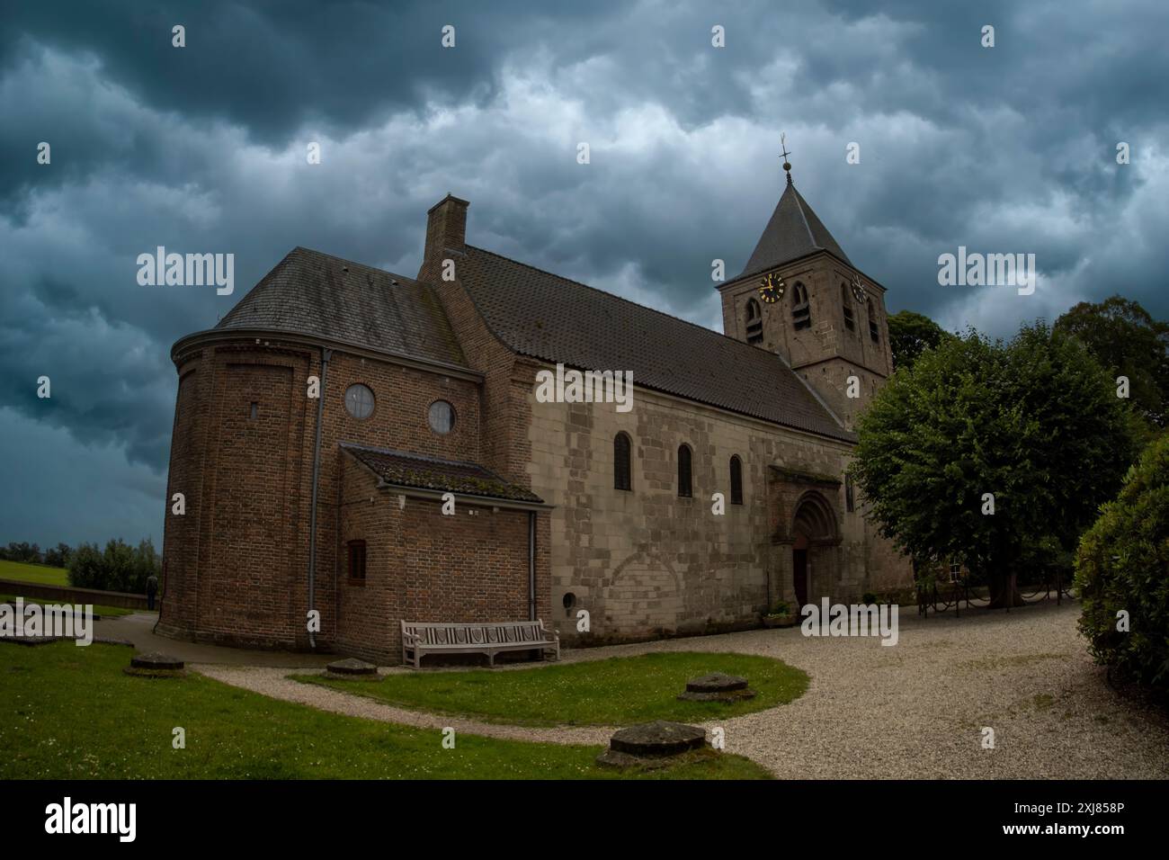 Die Alte Kirche war ein wichtiger Ort während der Schlacht von Arnheim im September 1944 in Oosterbeek, Niederlande Stockfoto