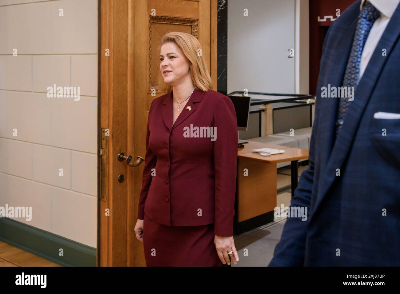 RIGA, Lettland. Juli 2024. Evika Silina (Foto)lettischer Premierminister trifft sich mit der Delegation des US-Kongresses. Quelle: Gints Ivuskans/Alamy Live News Stockfoto