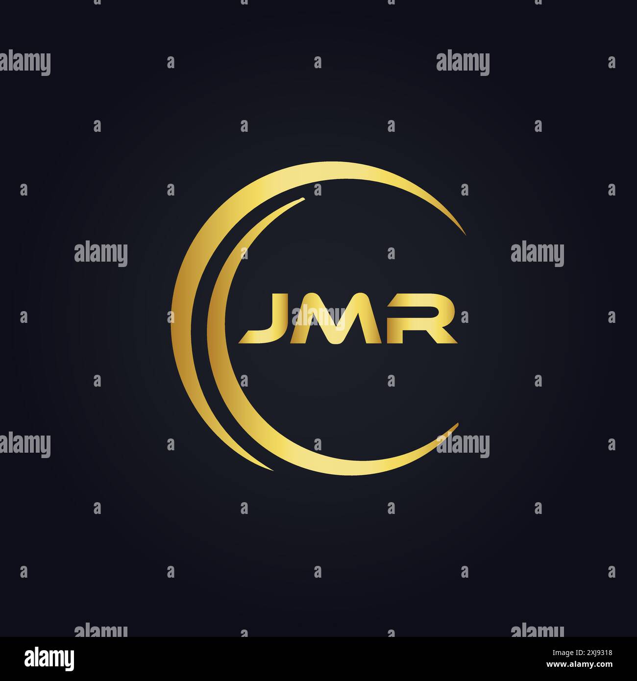 JMR-Logo. J M R-DESIGN. Weißer JMR-Buchstabe. JMR, J M R Letter Logo-Design. J M R Letter Logodesign in GOLD, GOLDENES LOGO, DREI, Stil. Letter-Logo-Set Stock Vektor