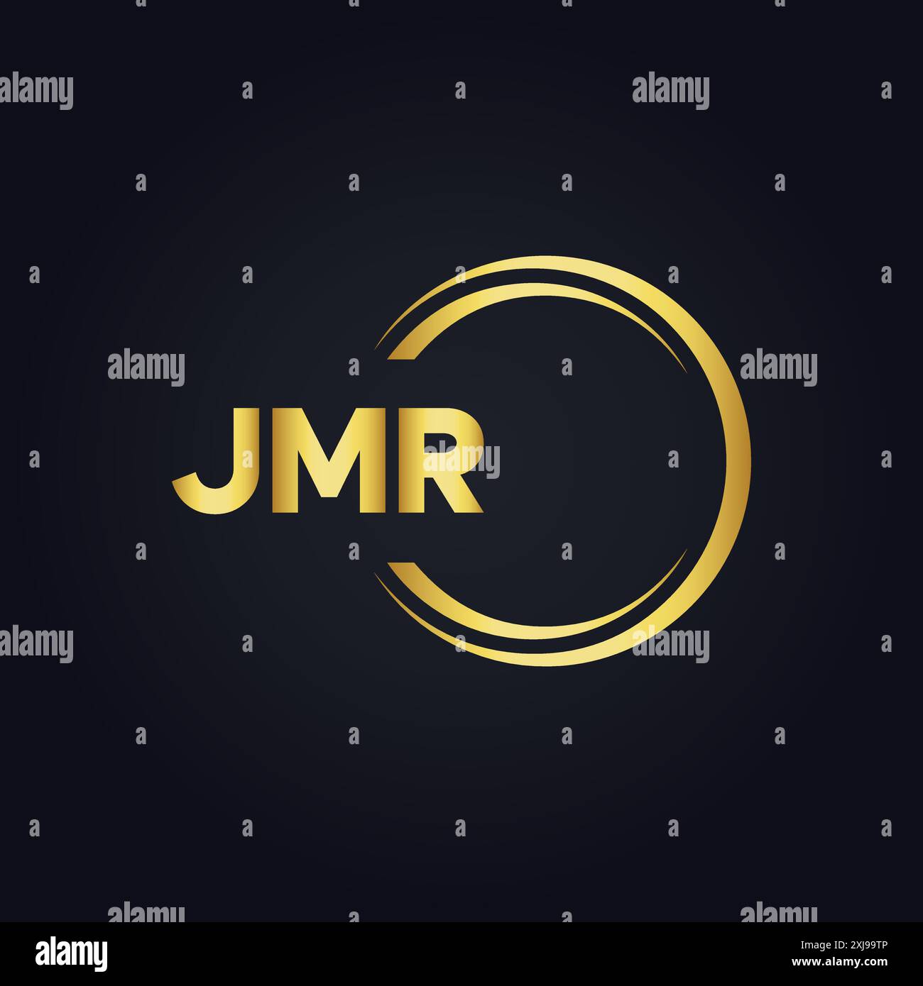 JMR-Logo. J M R-DESIGN. Weißer JMR-Buchstabe. JMR, J M R Letter Logo-Design. J M R Letter Logodesign in GOLD, GOLDENES LOGO, DREI, Stil. Letter-Logo-Set Stock Vektor