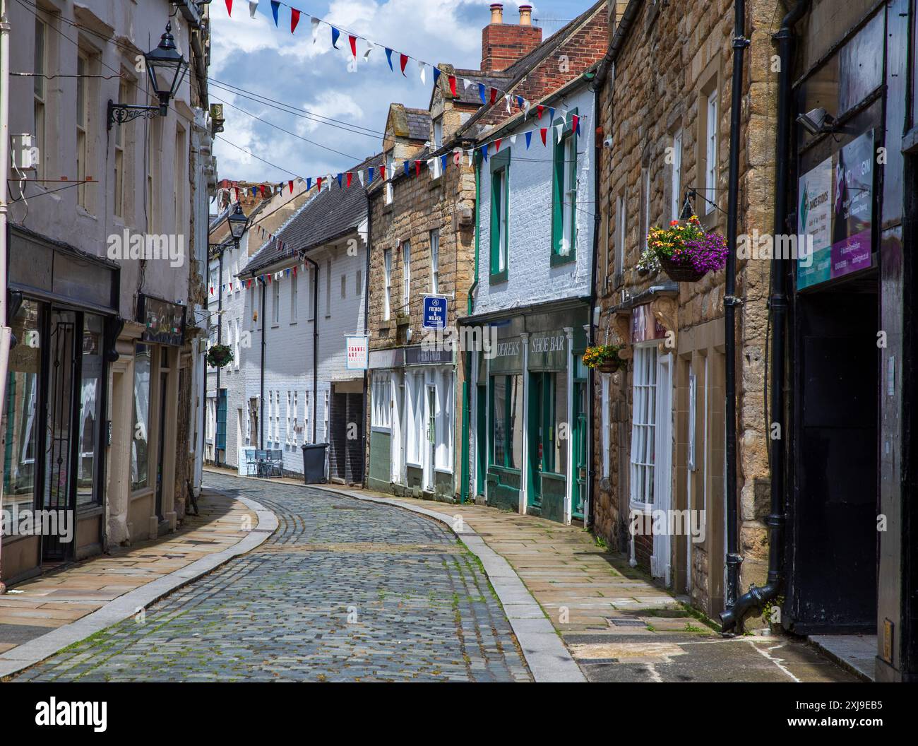 St. Marys Chare, eine kleine Straße in Hexham, Northumberland, England Stockfoto