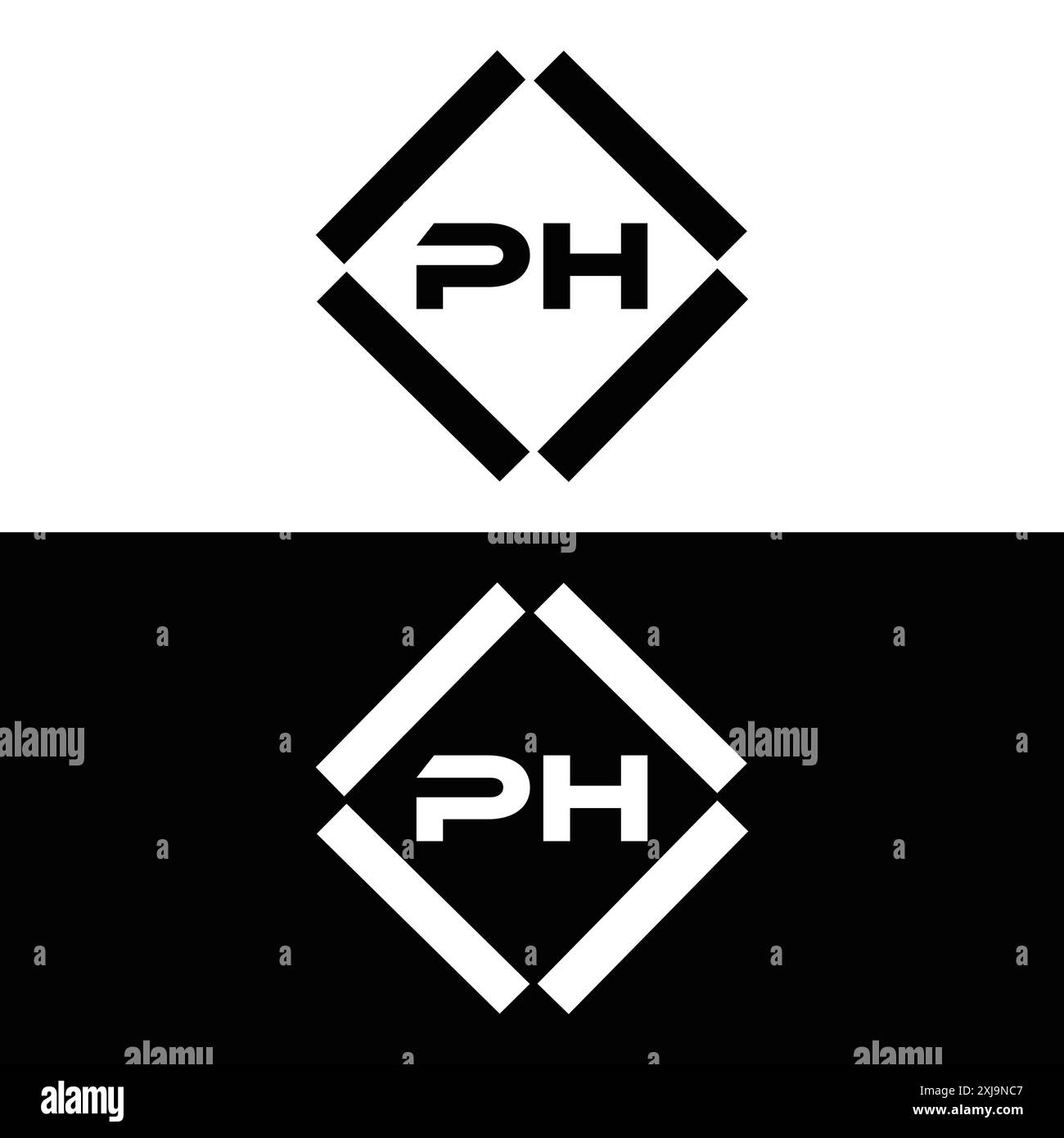 PH-Logo. P H-Konstruktion. Weißer PH-Buchstabe. Logo-Design mit dem Buchstaben PH, P H. Logo-Design mit P H-Buchstaben in GOLD, GOLDENES LOGO, DREI, Stil. Letter-Logo in einem AR Stock Vektor