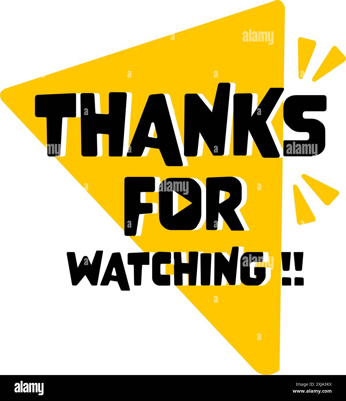 Ein lebendiger Vektor im Design des Endbildschirms mit einer „Danke für die Wiedergabe“-Nachricht. Er eignet sich perfekt für Videomacher und zeichnet sich durch auffällige Typografie und dynamische Grafiken aus Stock Vektor