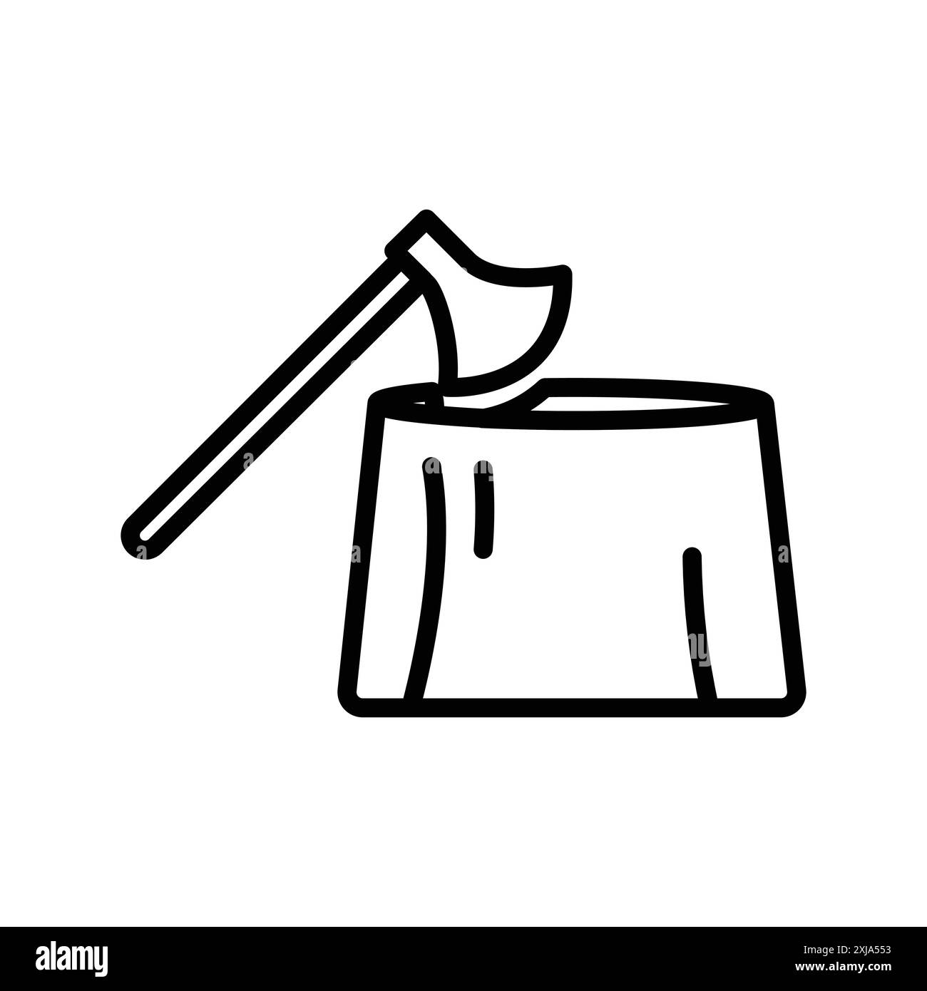 Symbol für die Entwaldung in Form einer dünnen Linie und eines linearen Vektorzeichens Stock Vektor