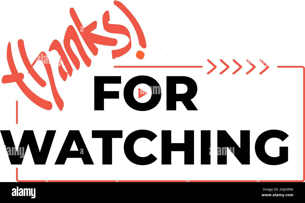 Ein lebendiger Vektor im Design des Endbildschirms mit einer „Danke für die Wiedergabe“-Nachricht. Er eignet sich perfekt für Videomacher und zeichnet sich durch auffällige Typografie und dynamische Grafiken aus Stock Vektor